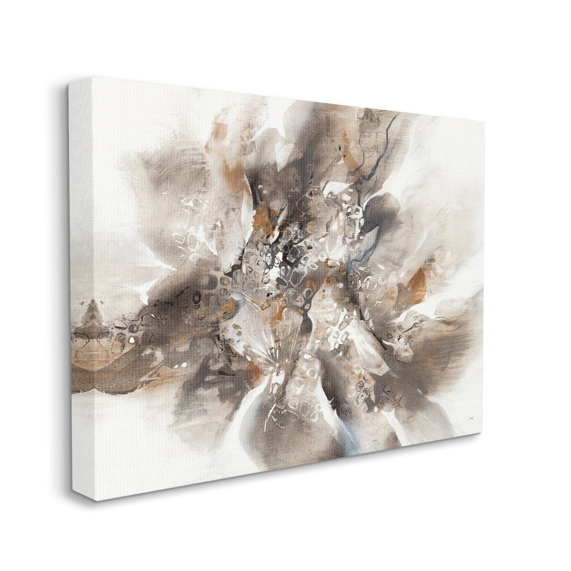 Chaotic Abstract Brush Strokes Canvas Wall Art, 16 x 20, Neutral Tones