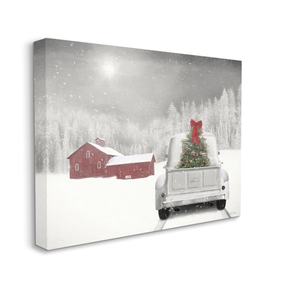 Christmas Twilight Snowy Landscape Canvas Art for Kids Nursery