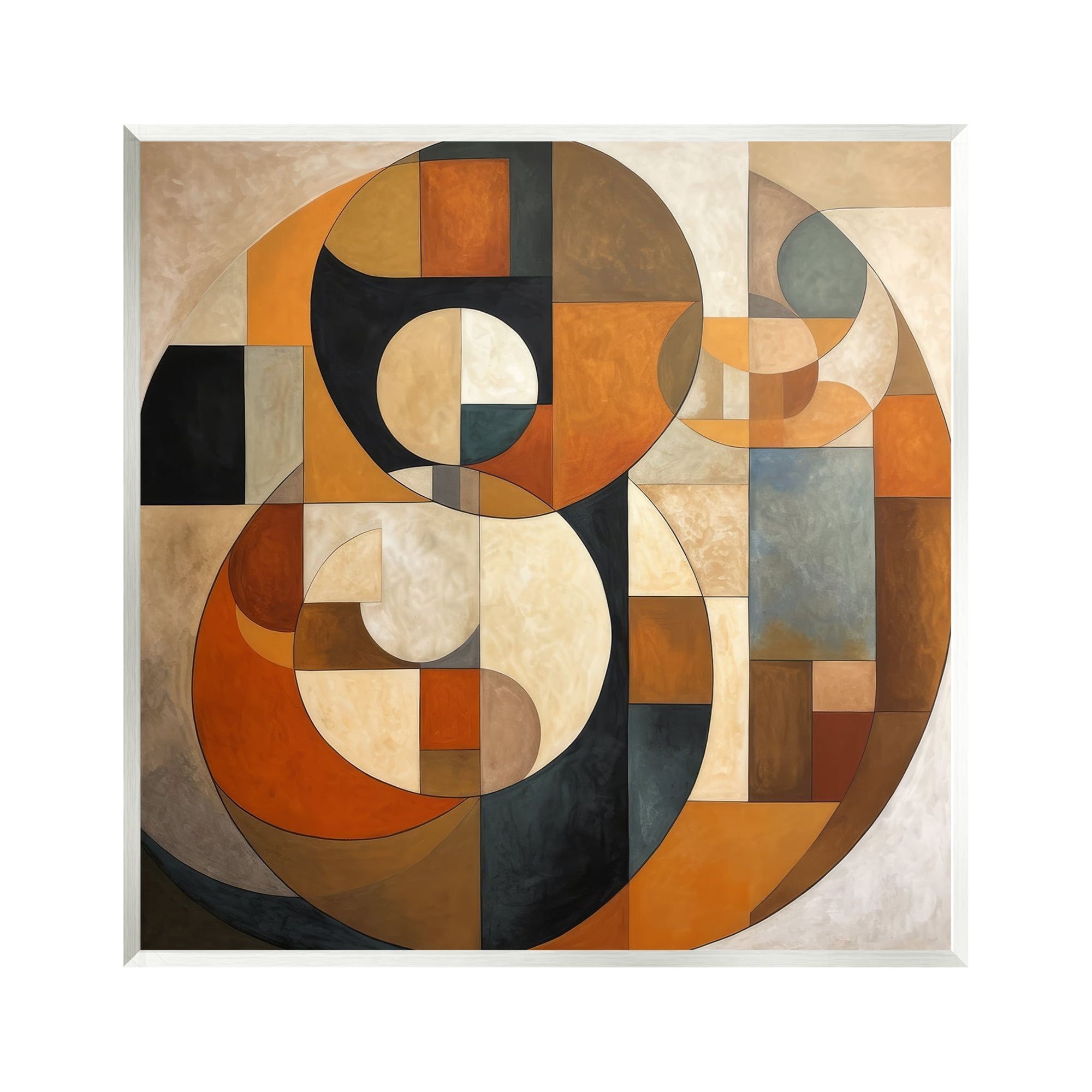 Abstract Geometric Shapes 12'' Multicolor MDF Wall Art