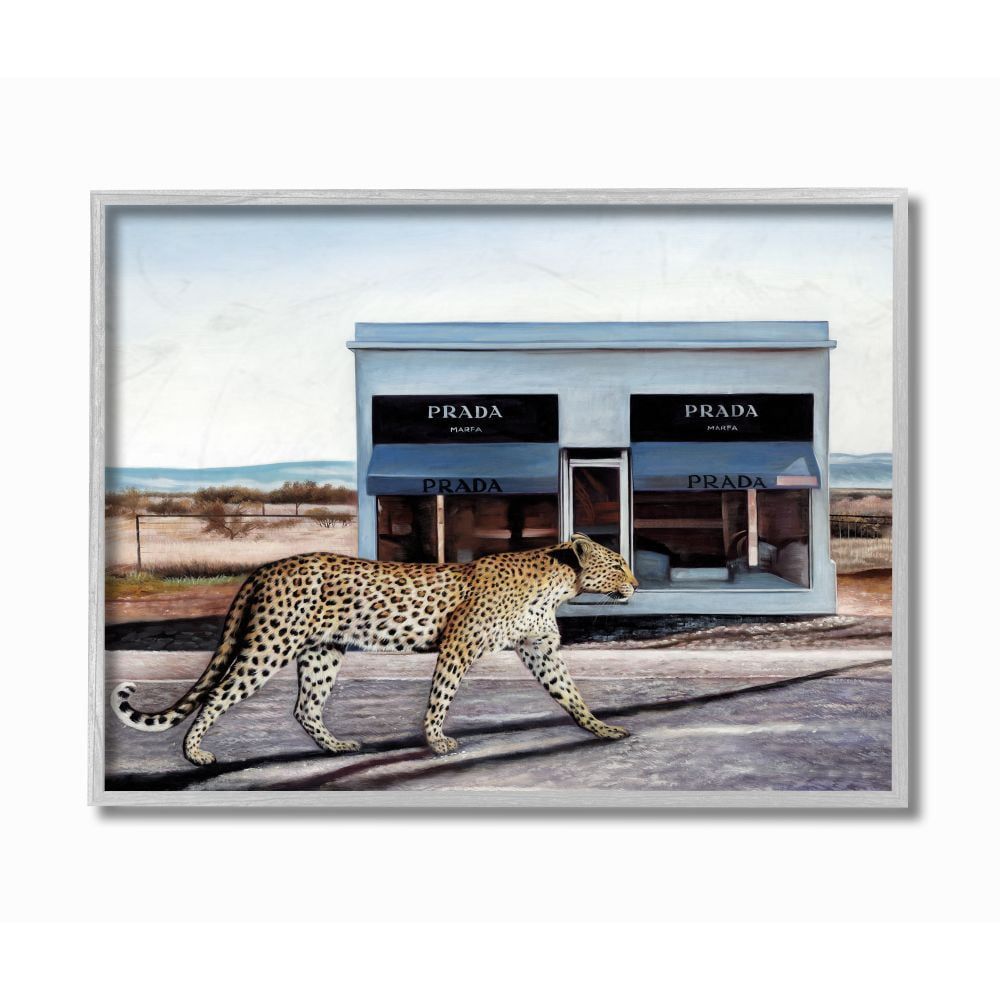 Gray Framed Cheetah Safari Animal Canvas Wall Art, 16" x 20"