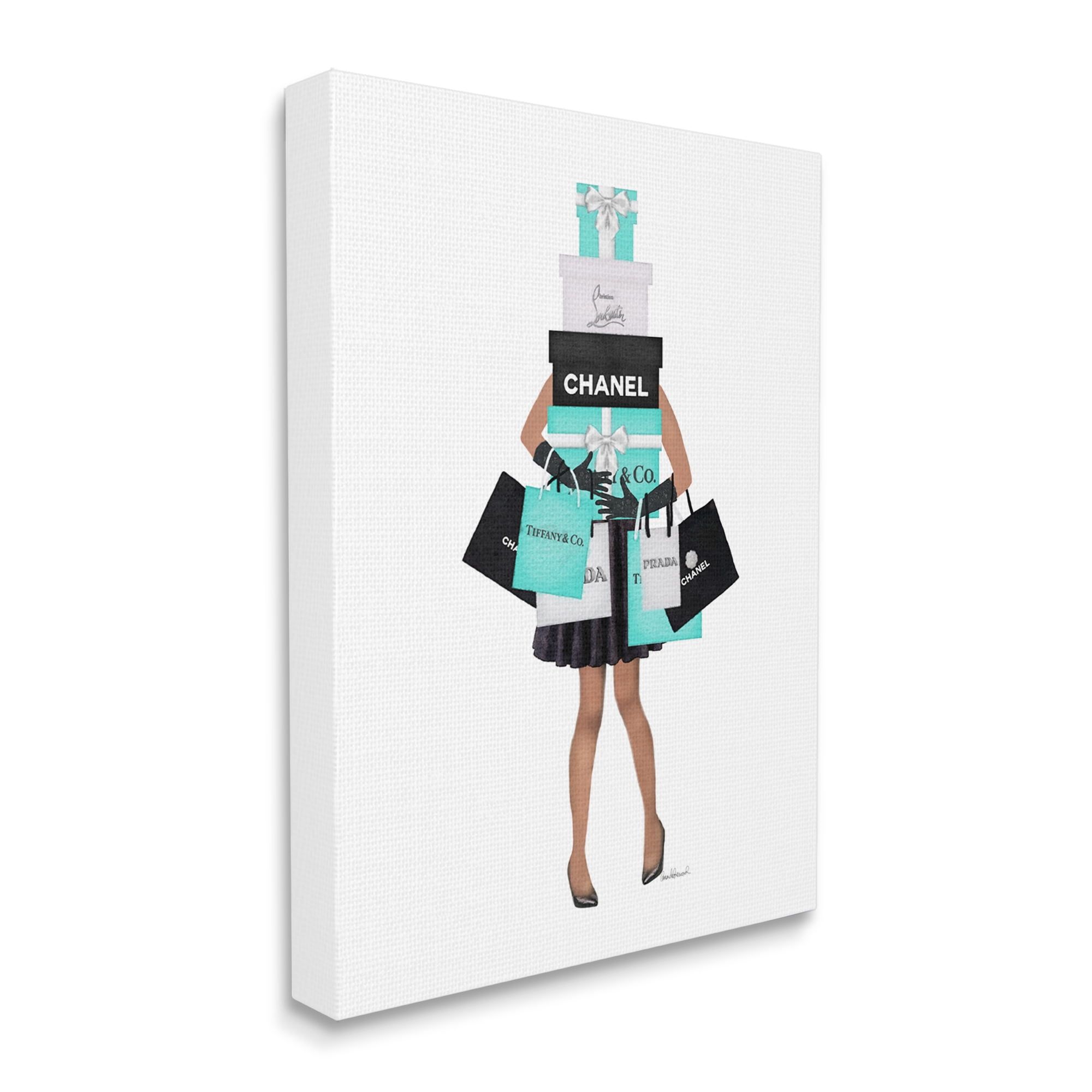 Glam Fashionista Shopping Chic Canvas Wall Art, 36x48