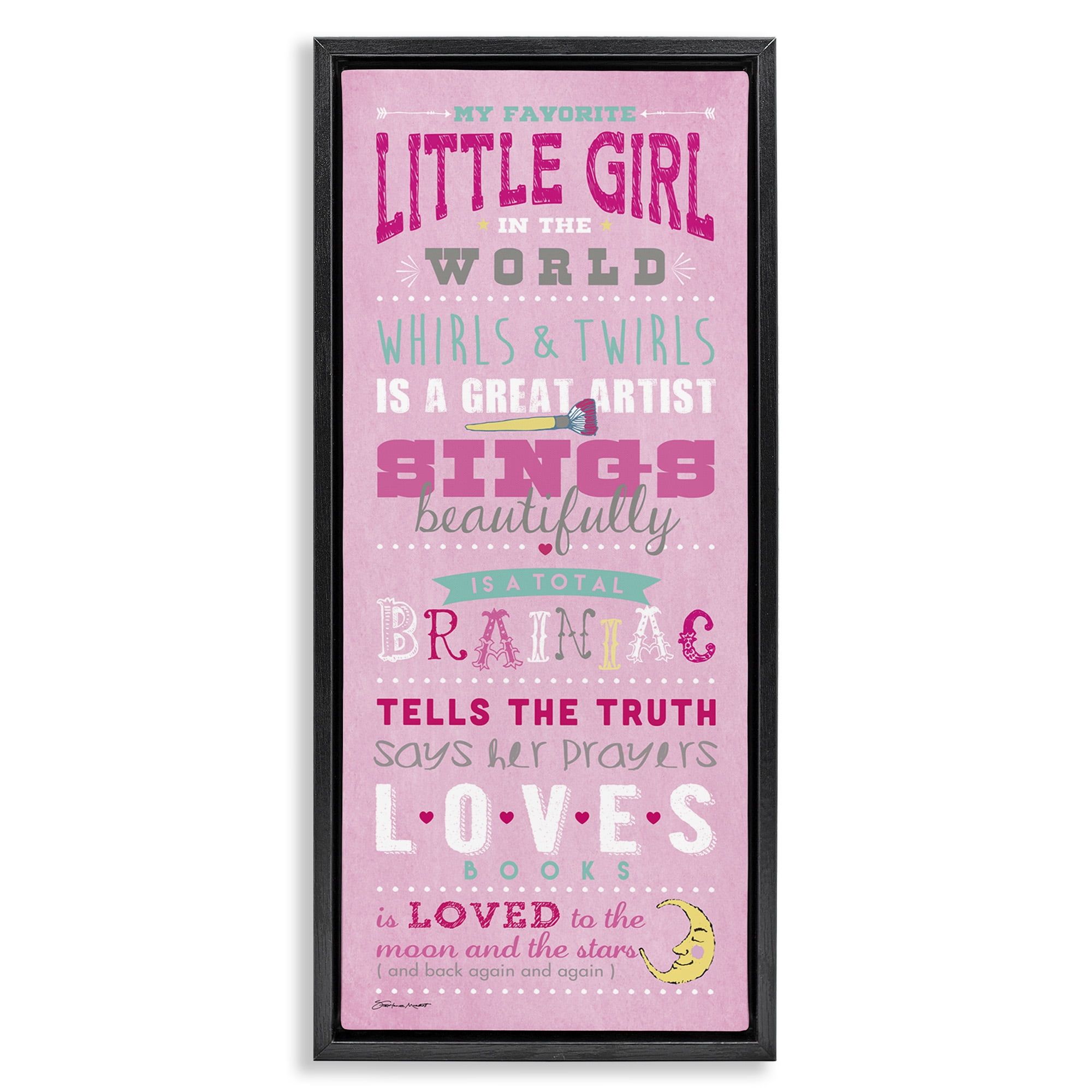 Favorite Little Girl Pink Canvas Print with Black Frame