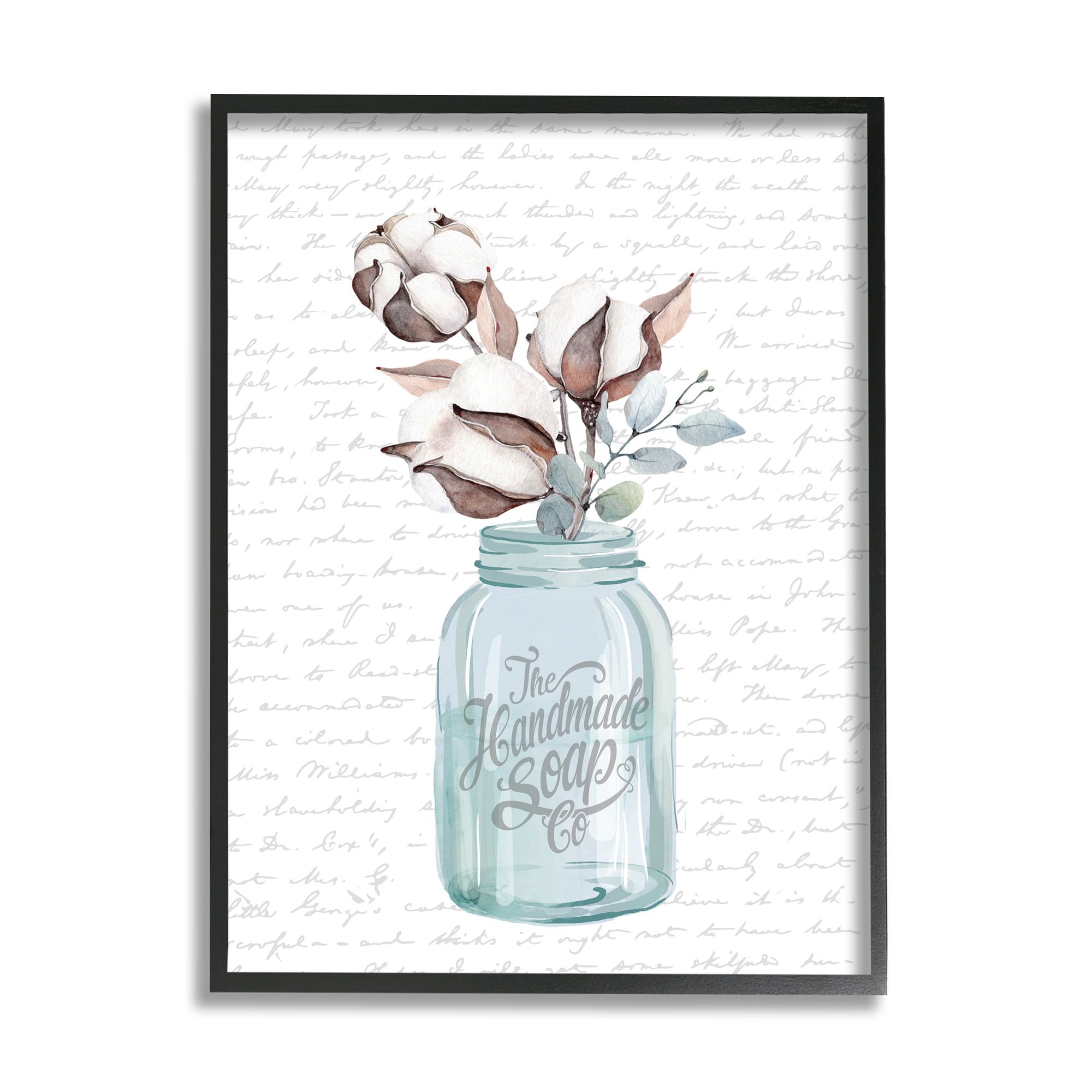 Handmade Soap Jar Cotton Flower Abstract Canvas Print