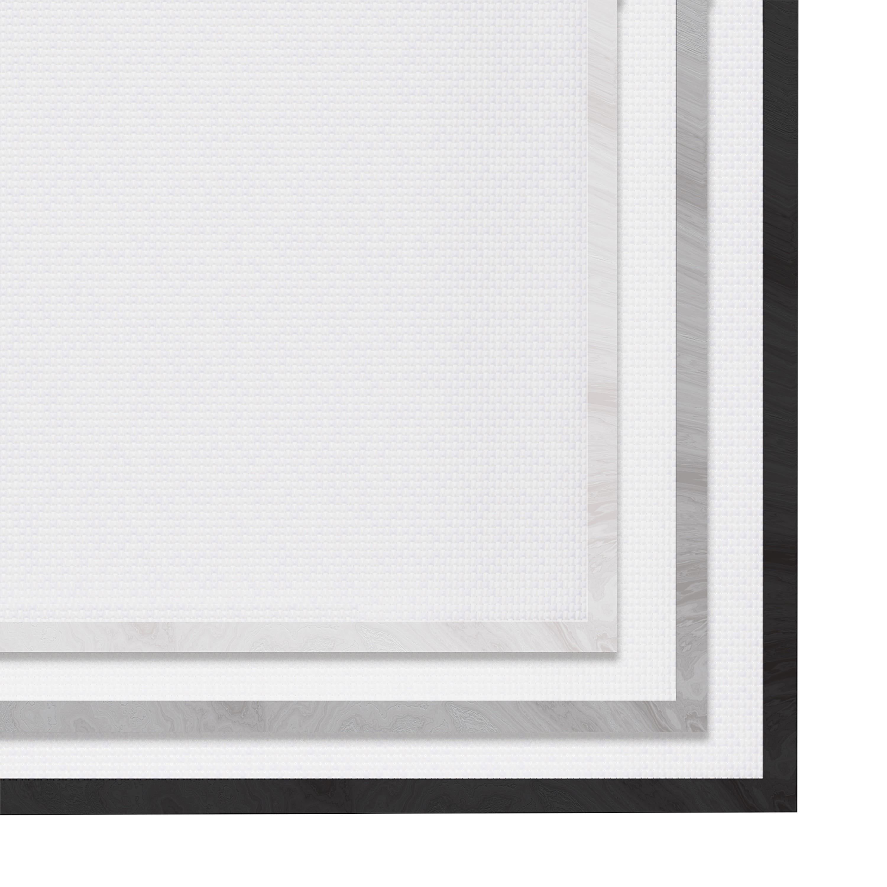 Gray Framed Abstract Canvas Print with Textured Finish
