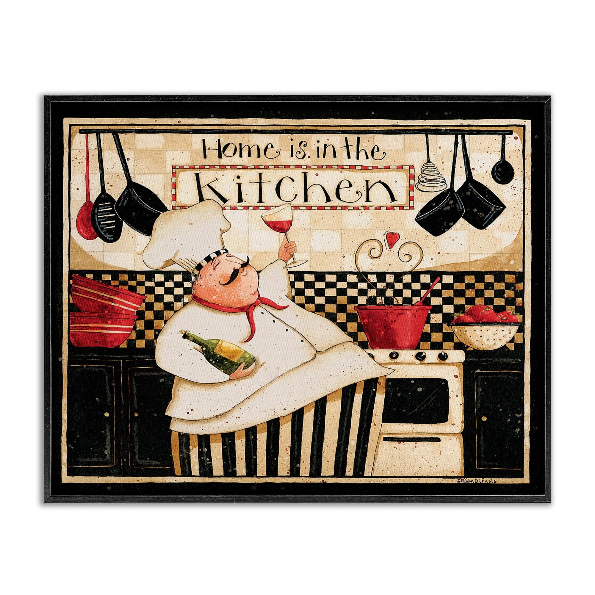 Ebony Framed Abstract Chef Canvas Print, 30 x 24