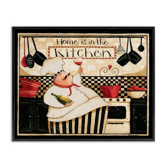 Ebony Framed Abstract Chef Canvas Print, 20" x 16"