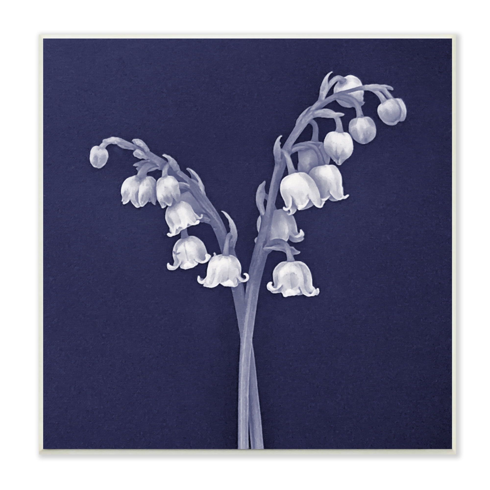 Lily of the Valley White Blooms Illustration on MDF Wood