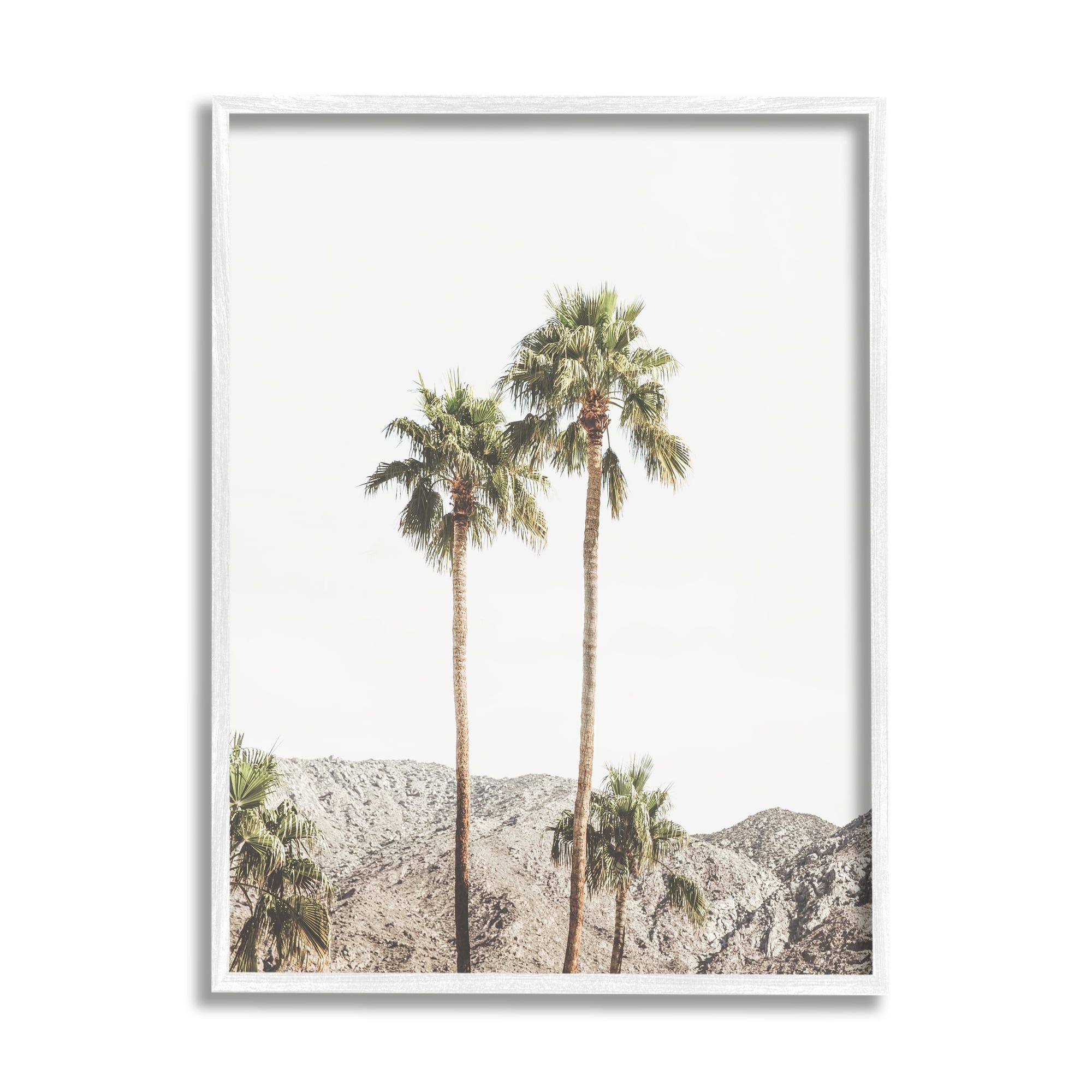 White Framed Palm Trees Canvas Print, 11 x 14