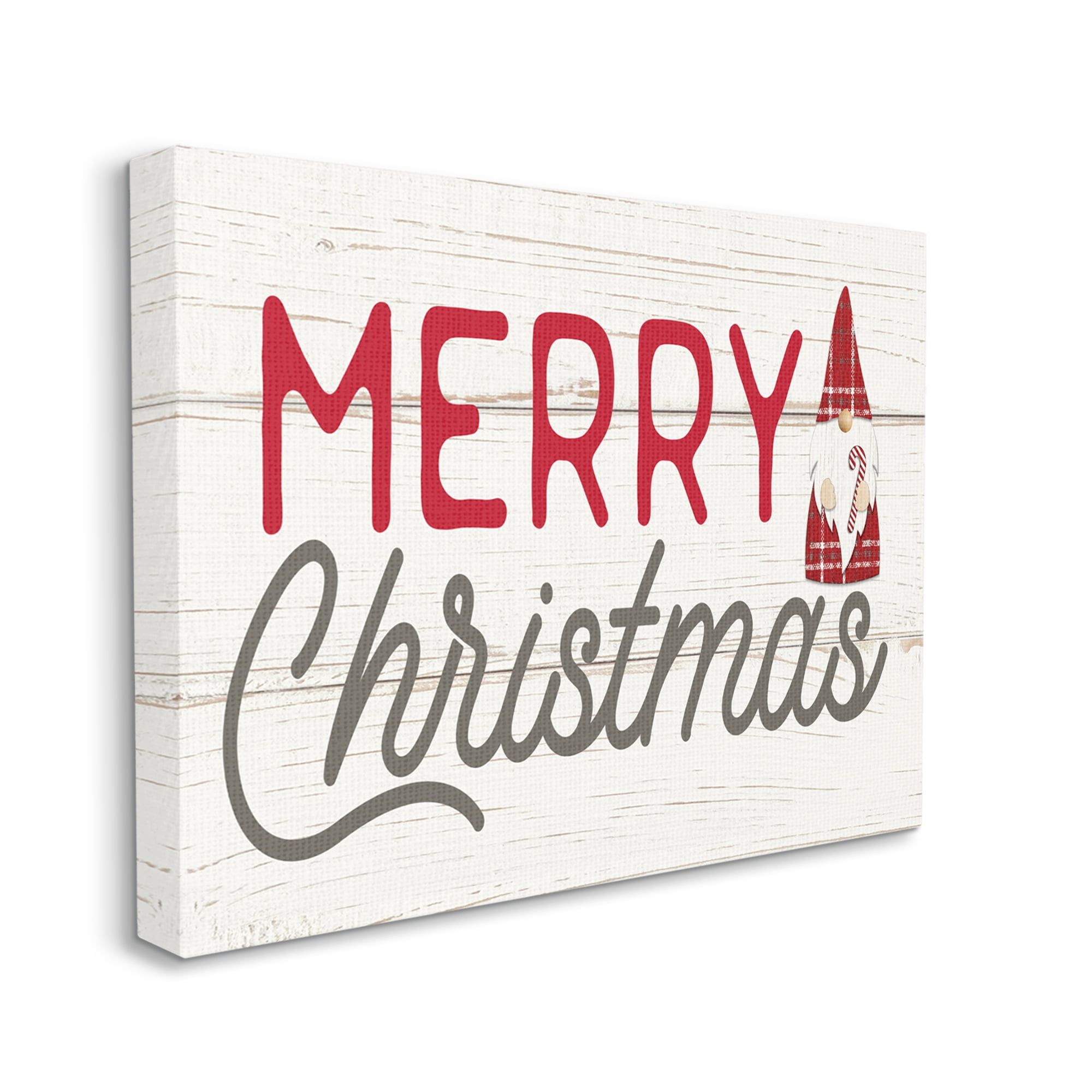 Festive Merry Christmas Gnome Canvas Wall Art, 16x20