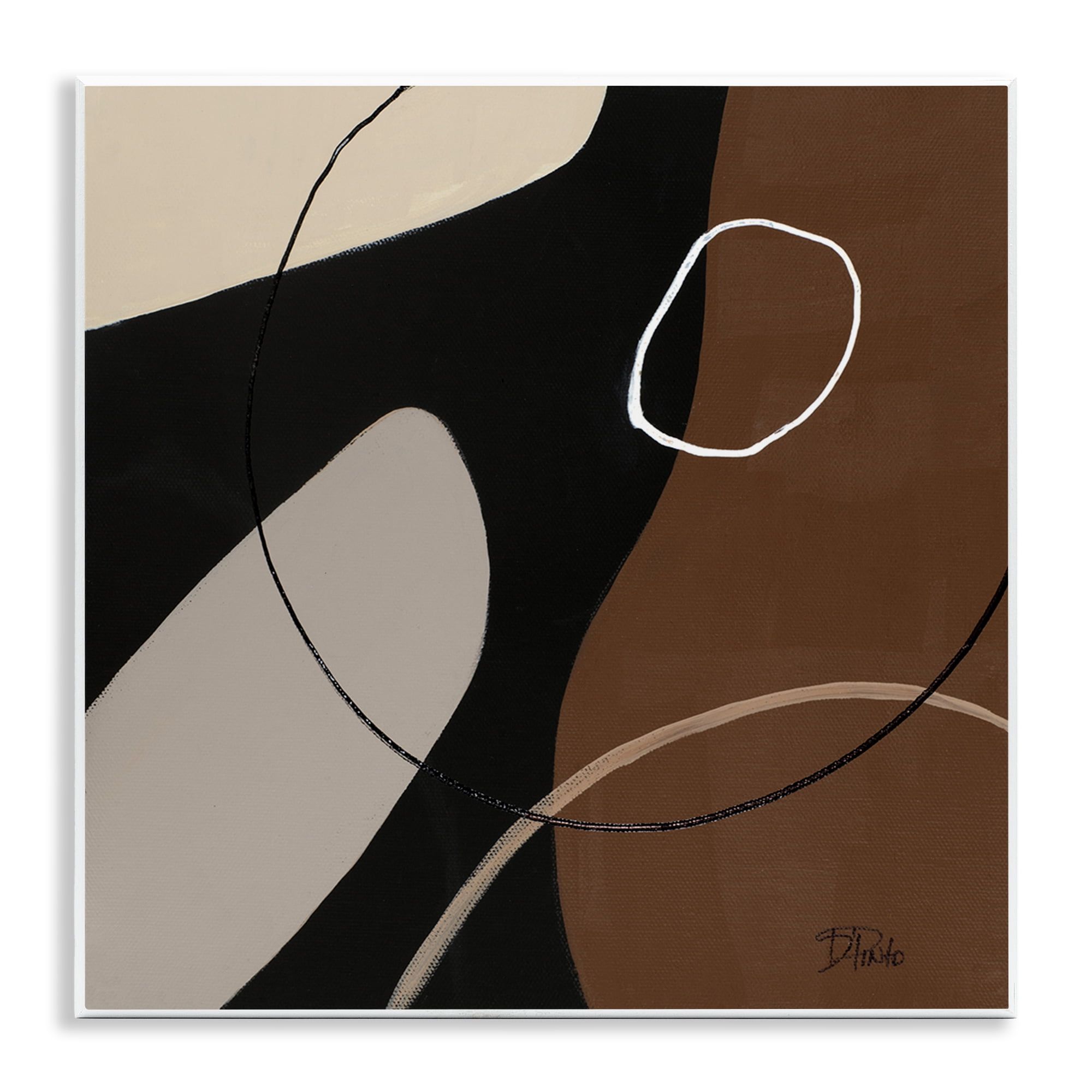 Minimalist Abstract Shapes Painting on MDF Wood, 12 x 12