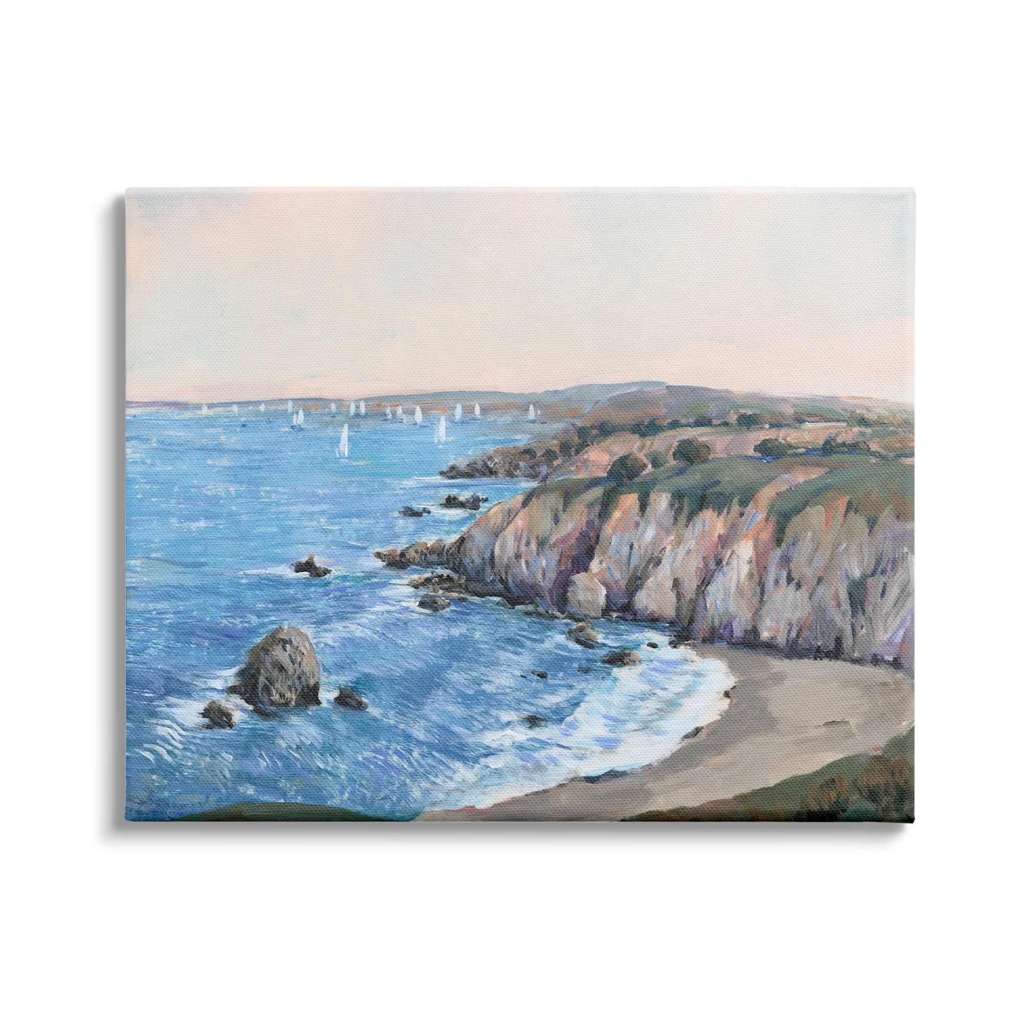 Ocean Coast Cove Landscape Canvas Wall Art, 40x30