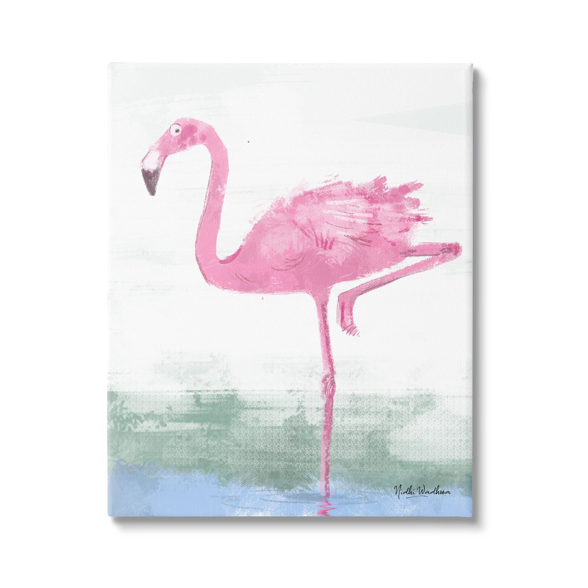 Pink Flamingo Canvas Wall Art, 30 x 40, Wooden Frame