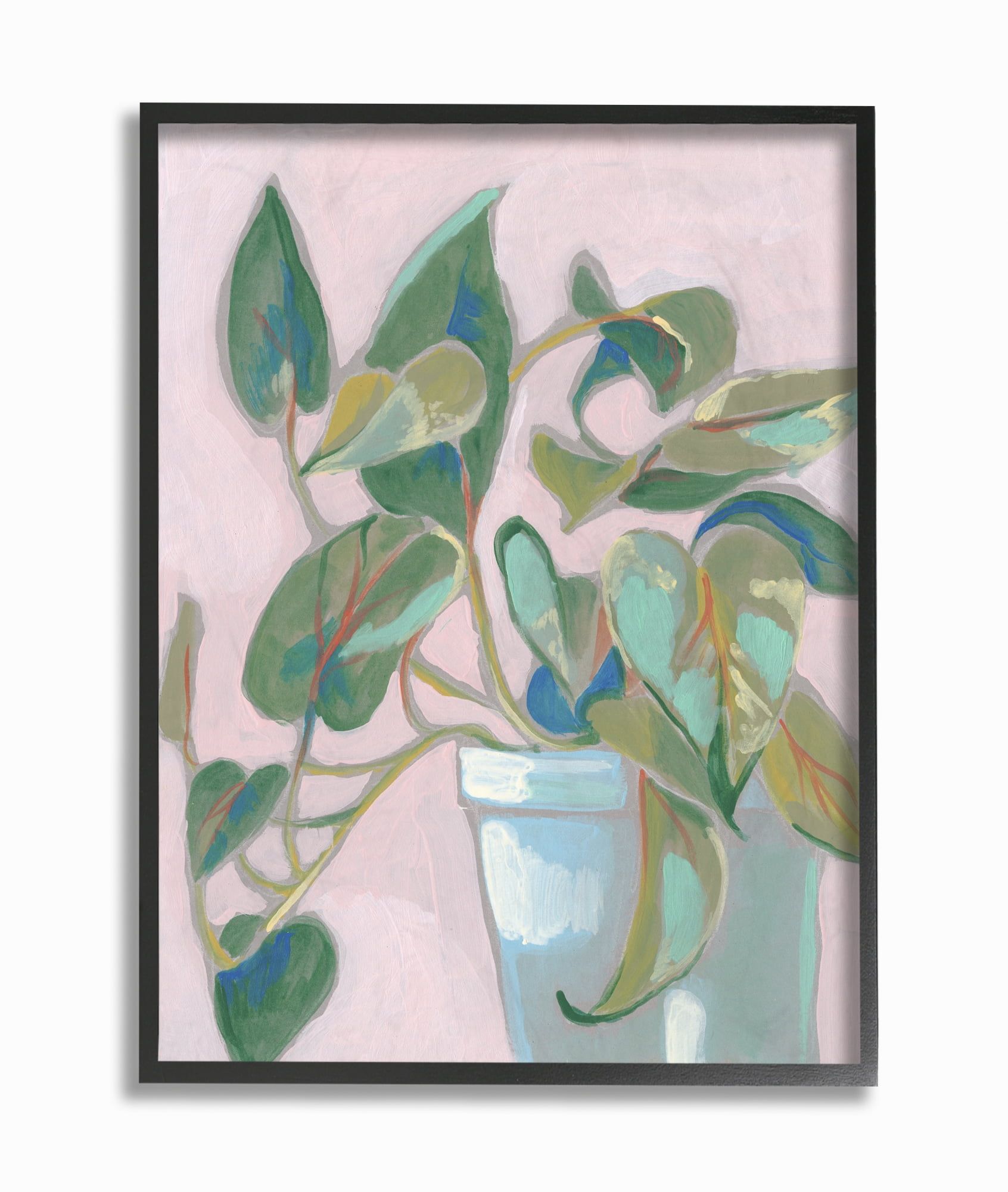 Green and Pink Abstract Plant Canvas Print for Kids