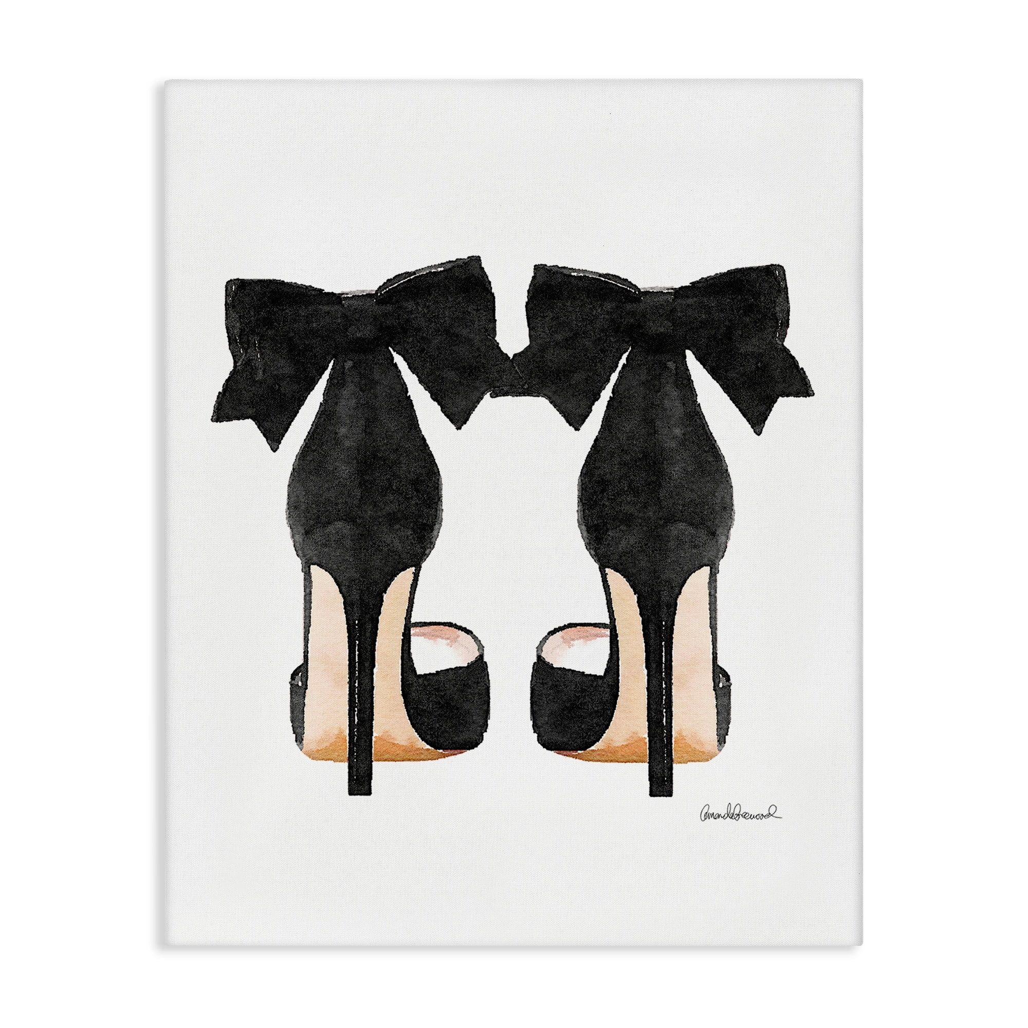 Glam Black Bow Heels Canvas Art for Kids, 24" x 30"