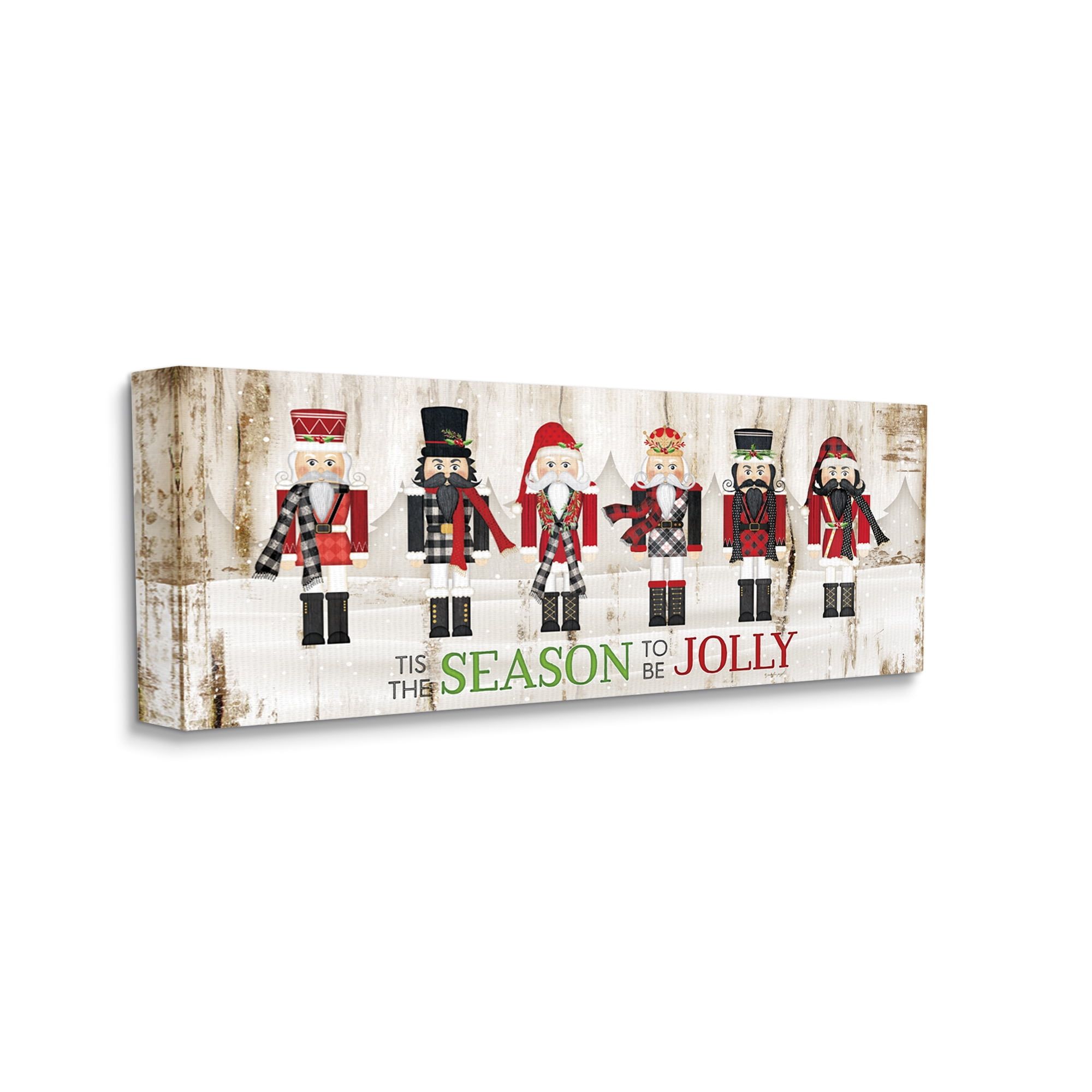 Festive Nutcracker Christmas Quote Canvas Wall Art, 10 x 24