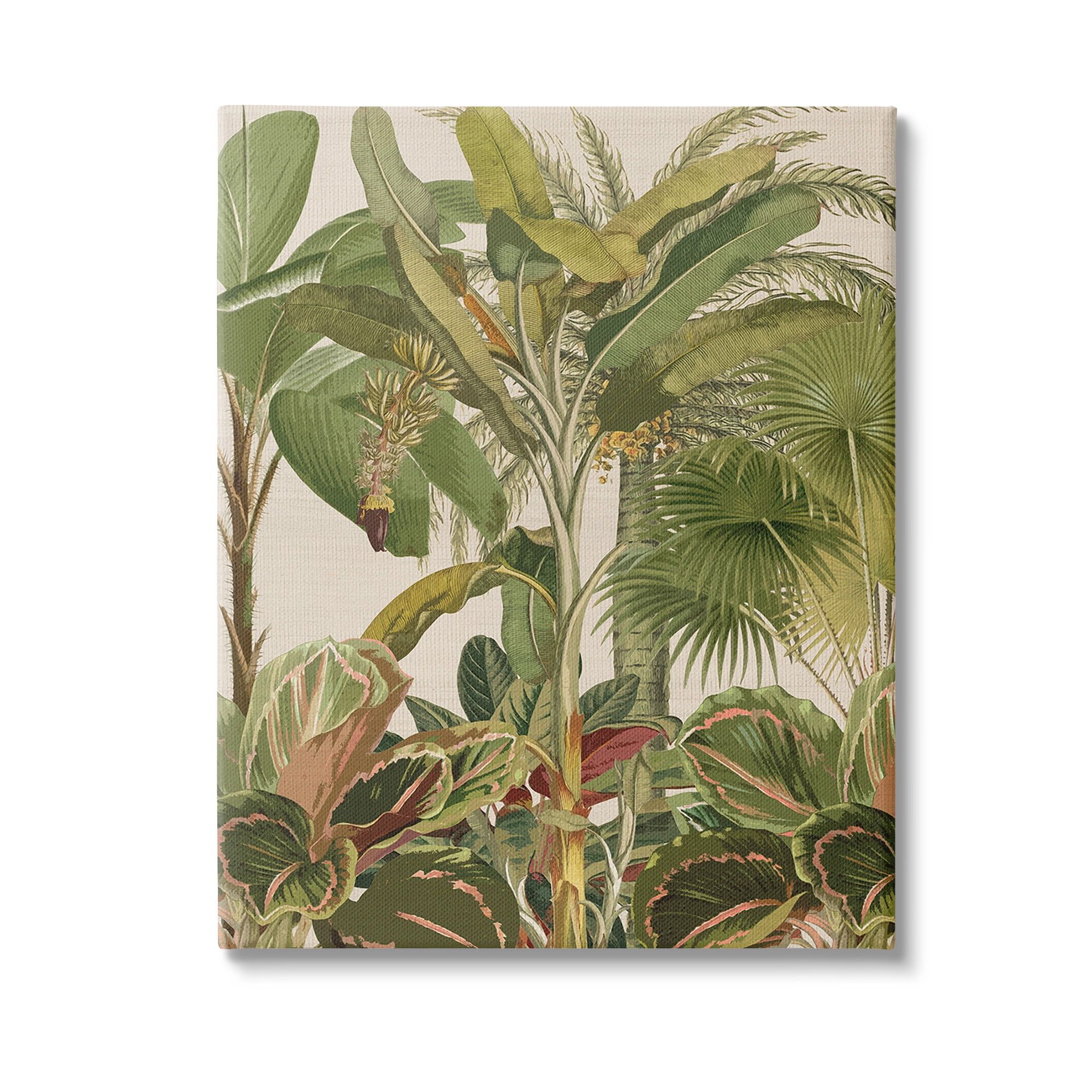 Tropical Green Botanical Jungle Canvas Wall Art, 16 x 20