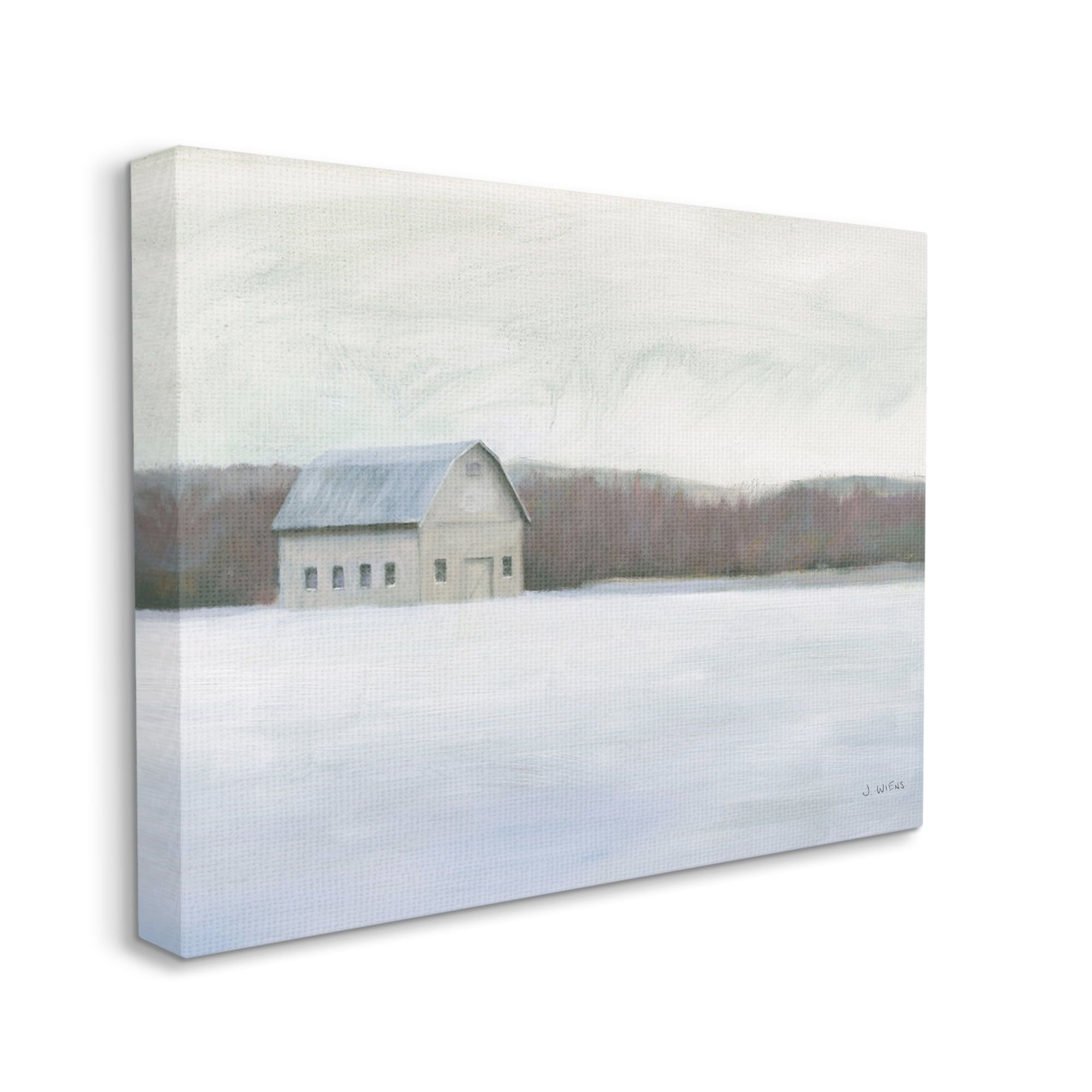 Rustic Winter Barn Landscape Canvas Wall Art, 24 x 30