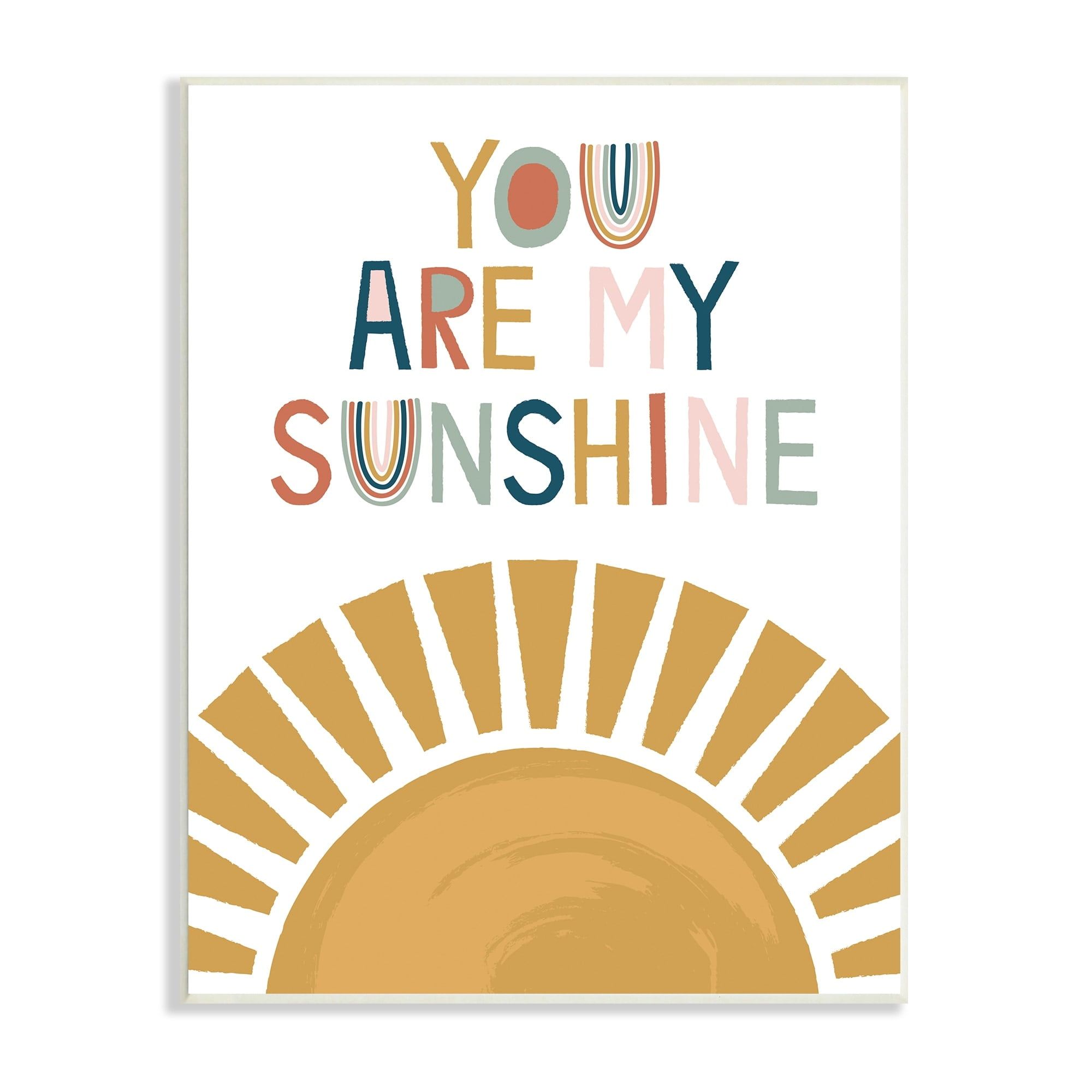 You Are My Sunshine Yellow and White MDF Wood Wall Art