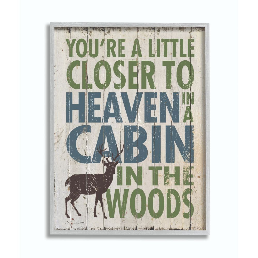 Closer to Heaven Cabin Woods Canvas Print with Gray Frame