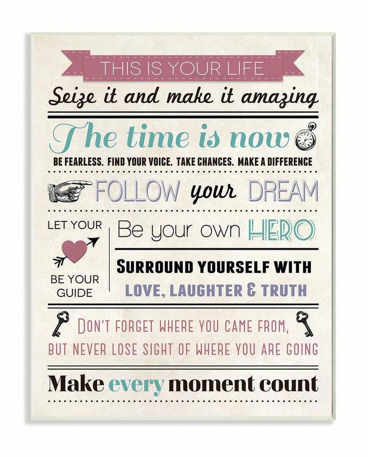 Inspirational Infographic Style MDF Wood Wall Plaque, 13 x 19