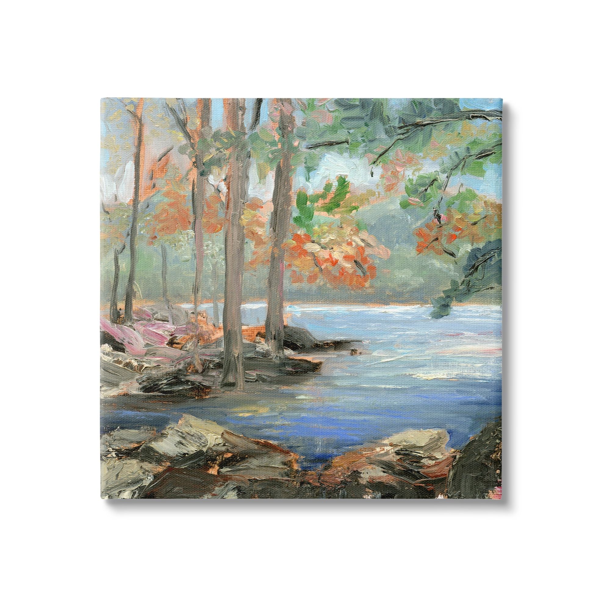 Woodland Creek Autumn Landscape Canvas Wall Art, 17 x 17