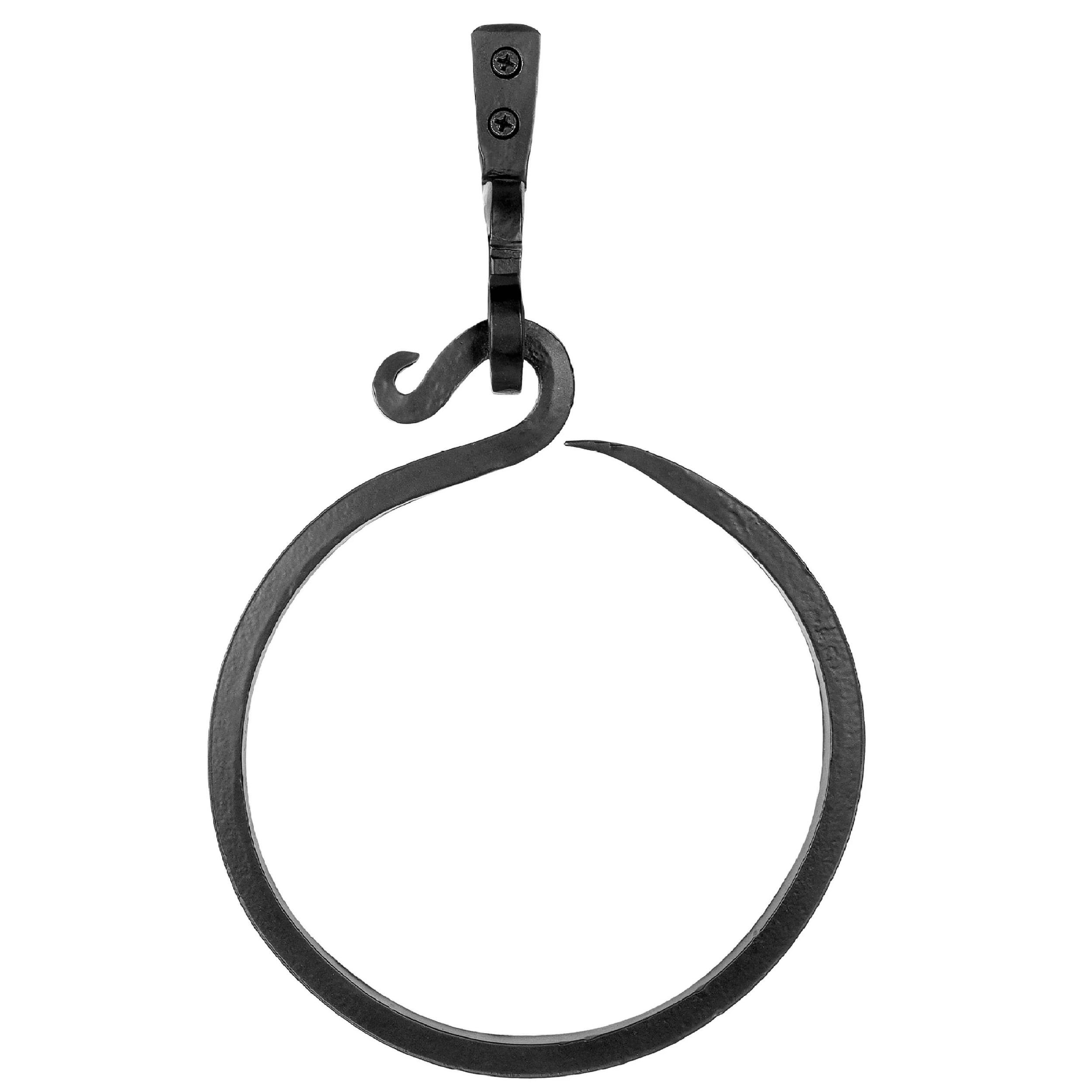 Handmade Black Iron Wall Mounted Towel Ring Holder