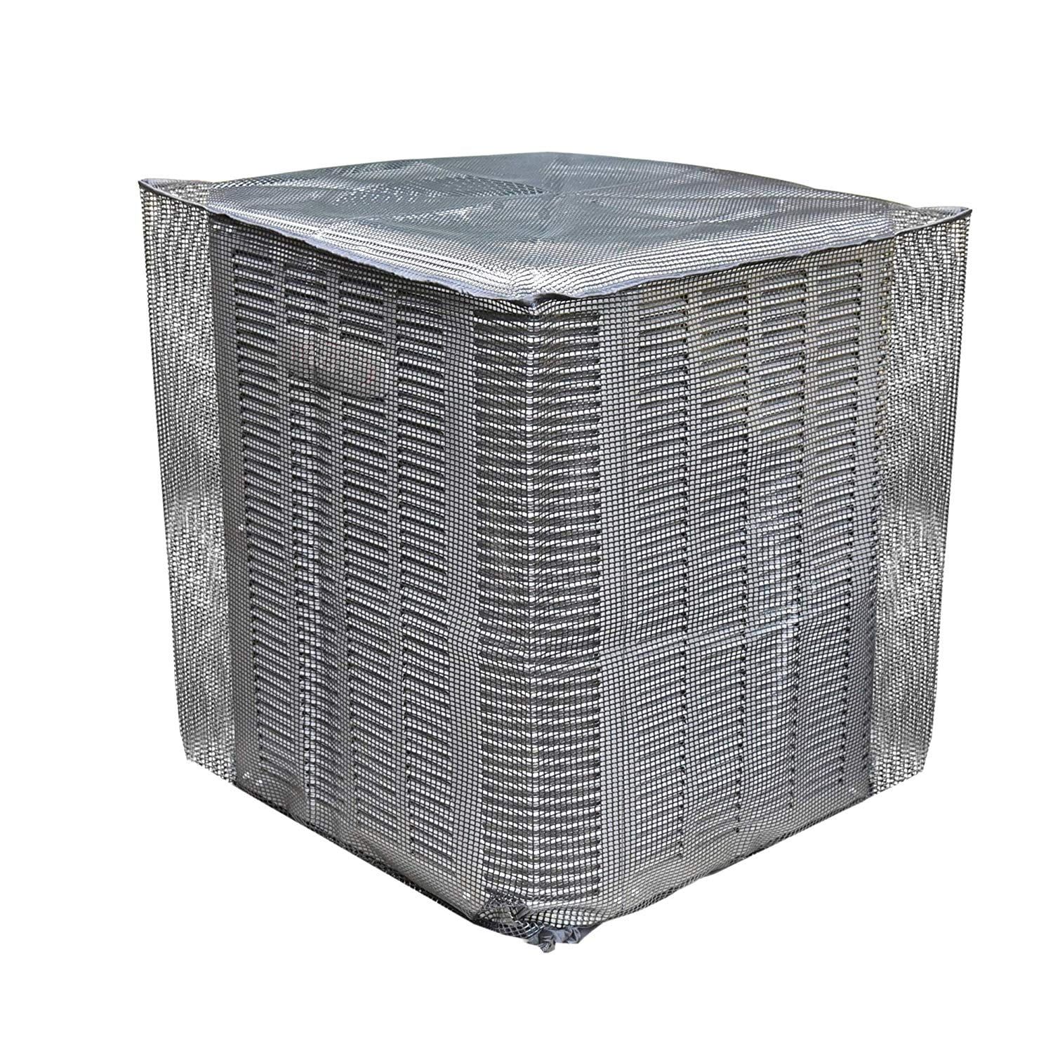 Heavy-Duty Gray Mesh Outdoor Air Conditioner Cover