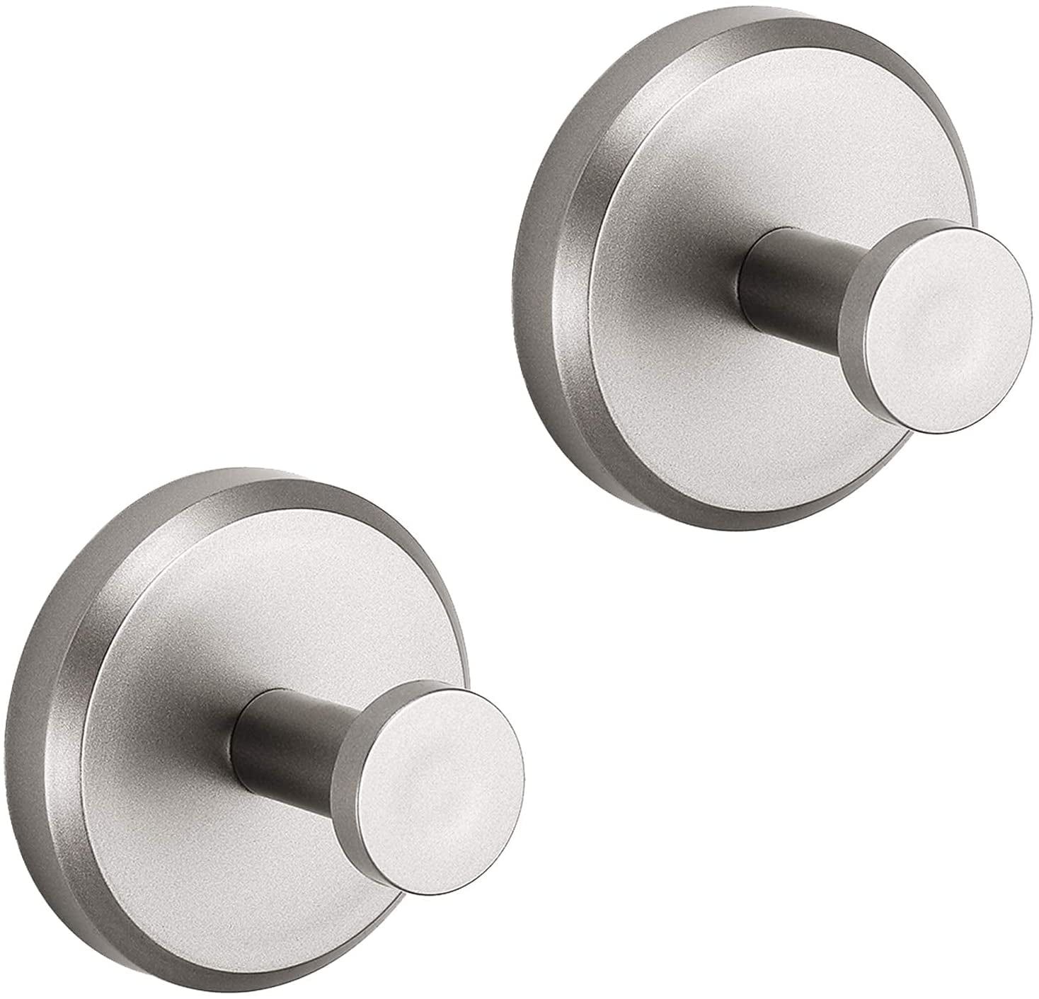 Brushed Nickel Suction Cup Hooks for Bathroom and Kitchen