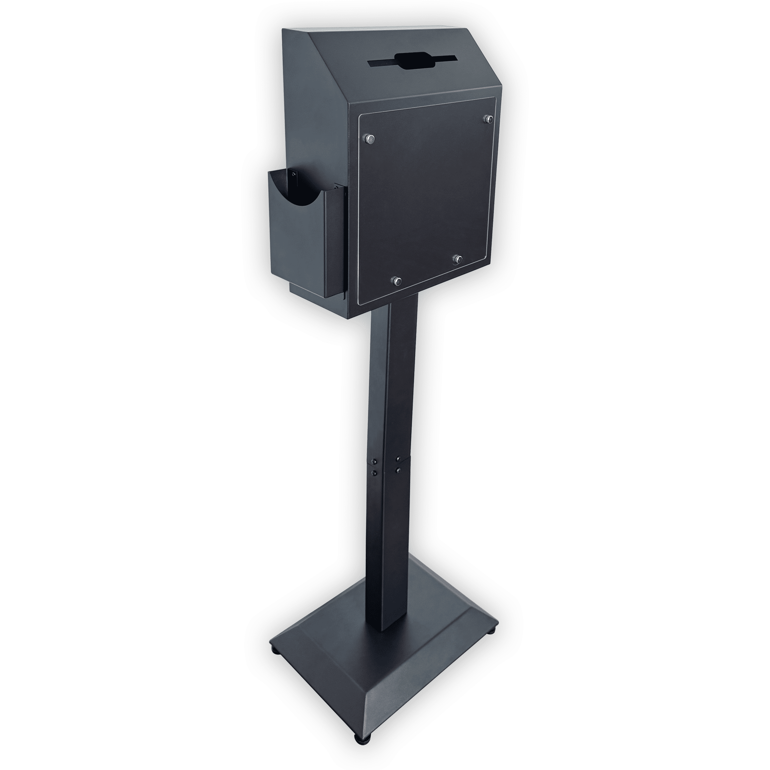 Black Metal Floor Standing Lockable Suggestion Box with Stand