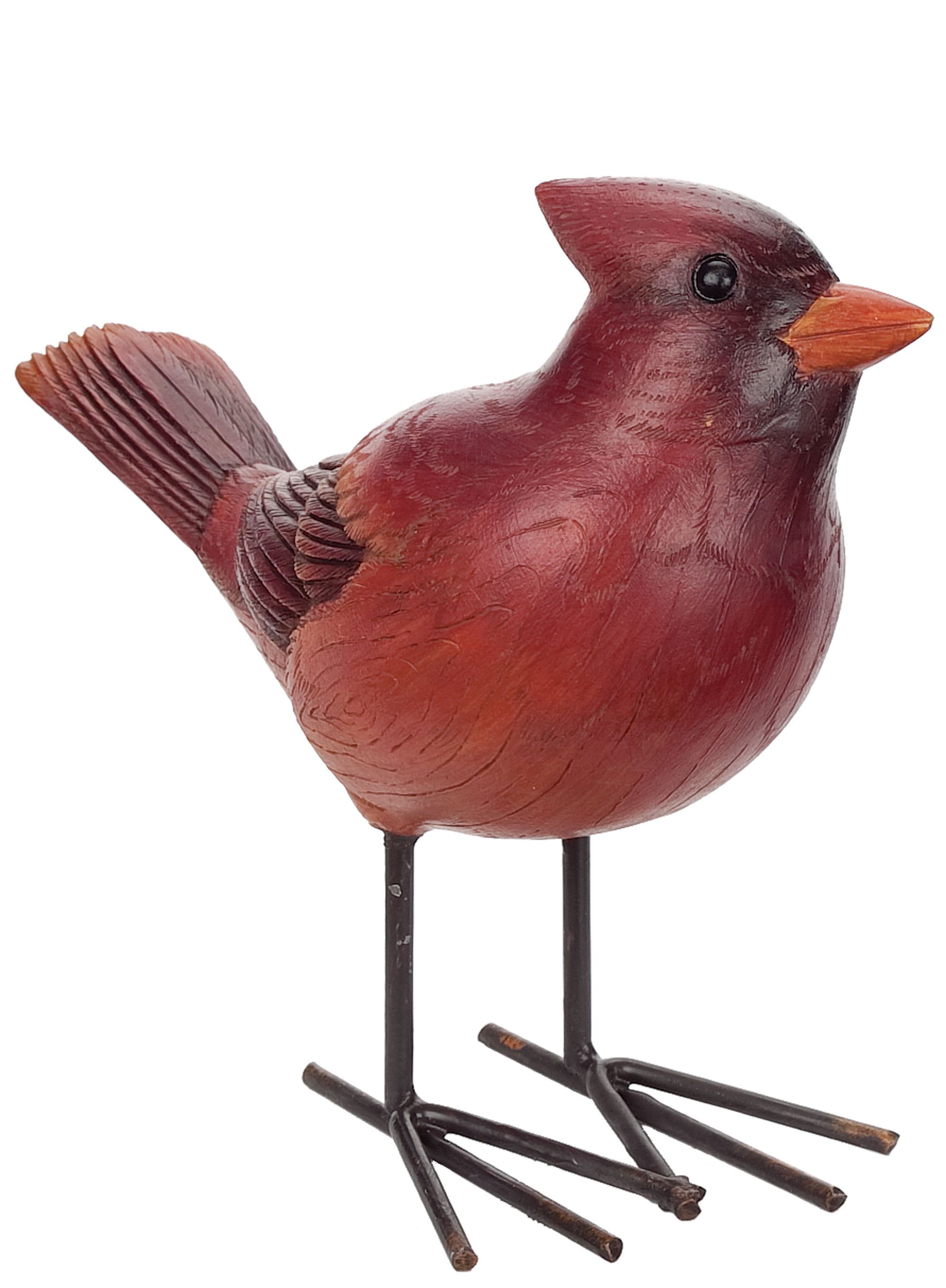 Charming Red Cardinal Resin Figurine for Shelf or Patio