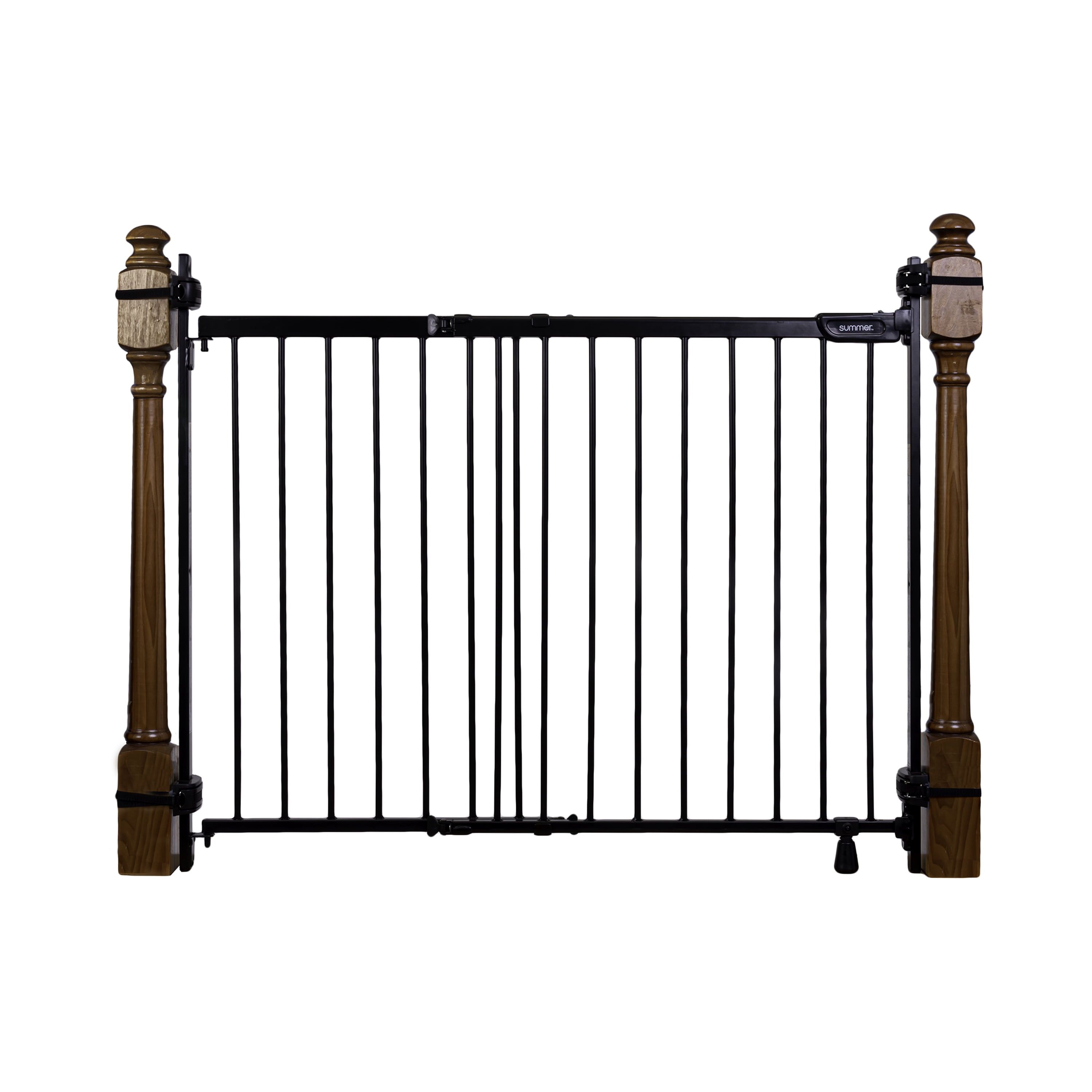 Black Metal Banister & Stair Safety Gate, 32.5" Tall