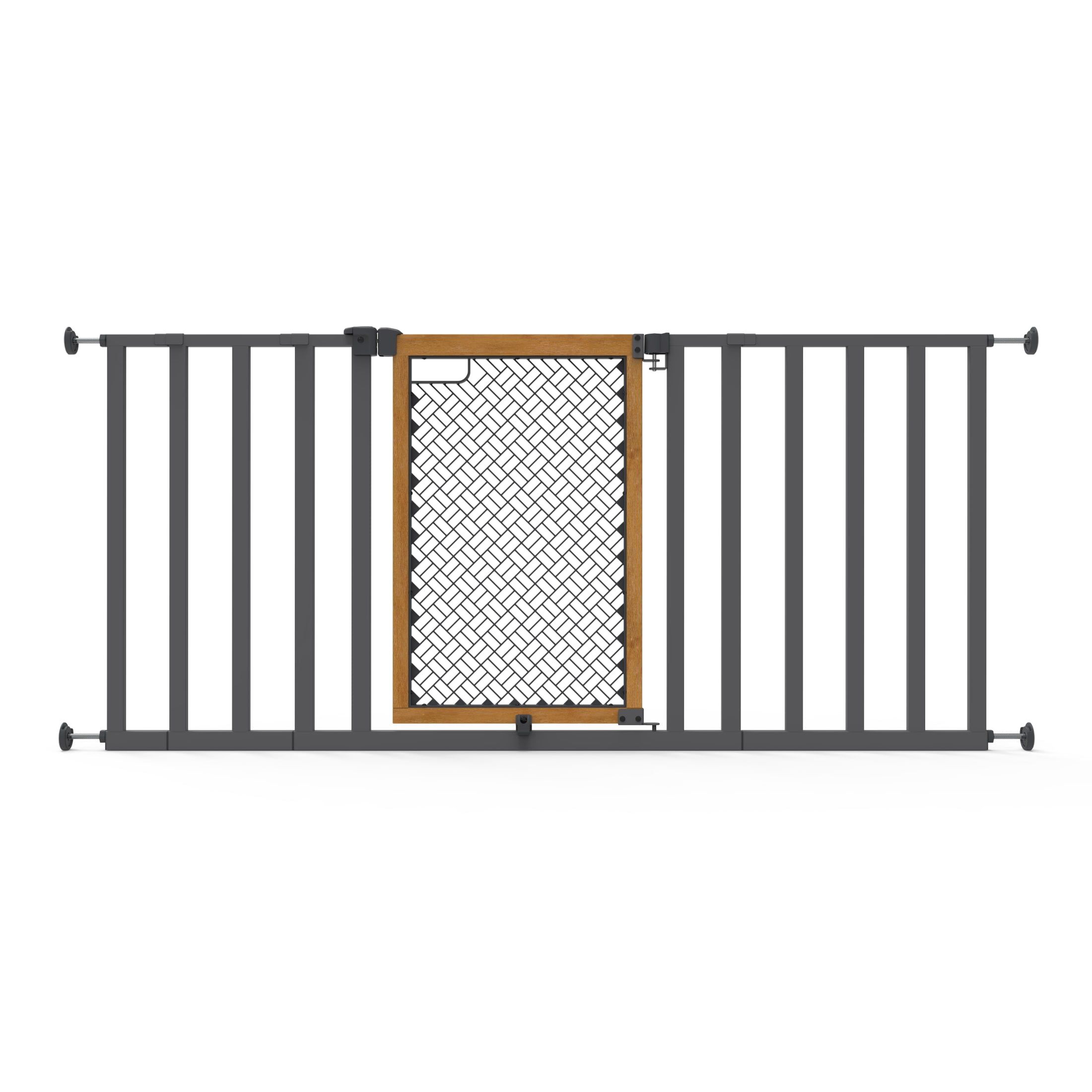 Honey Oak and Metal Extra Wide Safety Gate