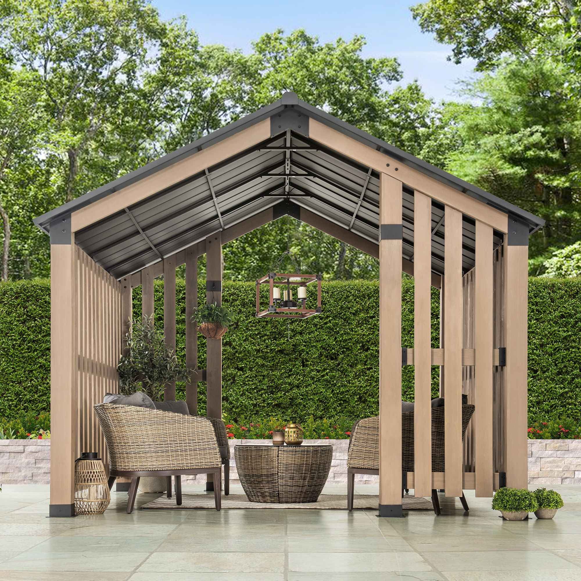 Sienna 11 ft. Cedar Wood and Steel Hot Tub Gazebo