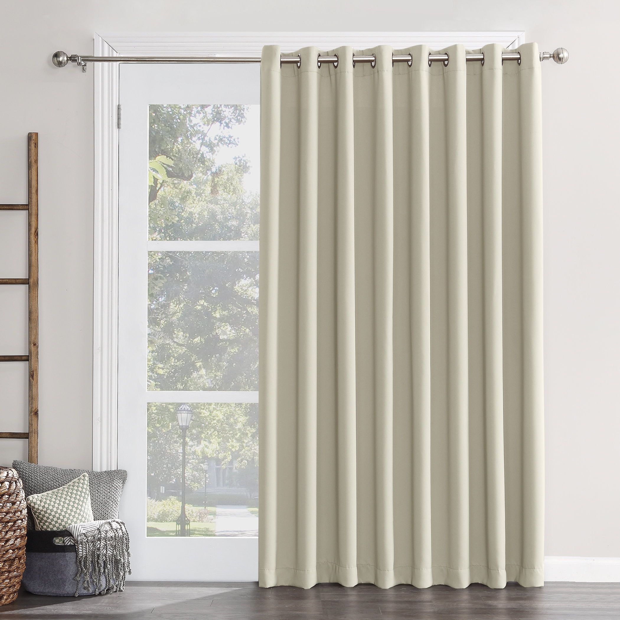 Pearl Blackout Polyester Grommet Sliding Patio Door Curtain Panel, 100" x 84"