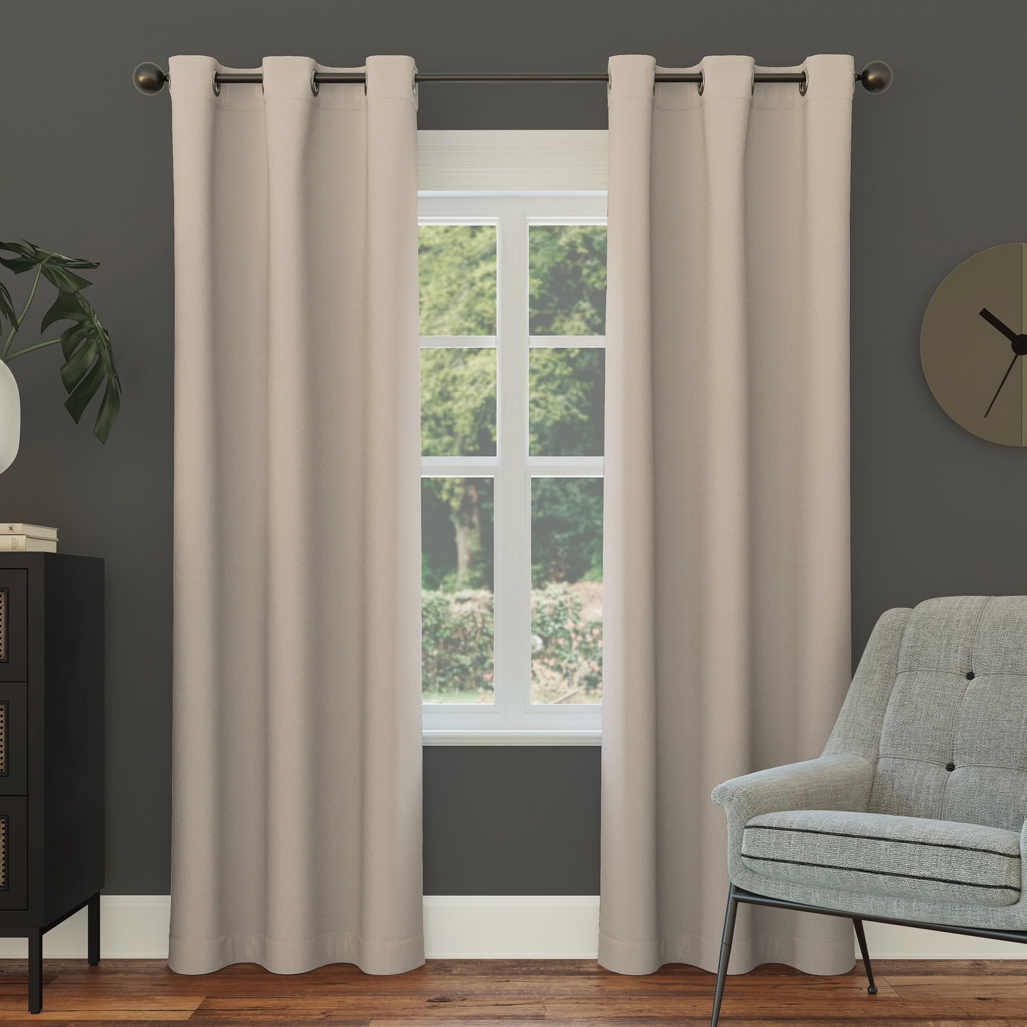 Stone Blackout Grommet Curtain Panel, 40" x 63"