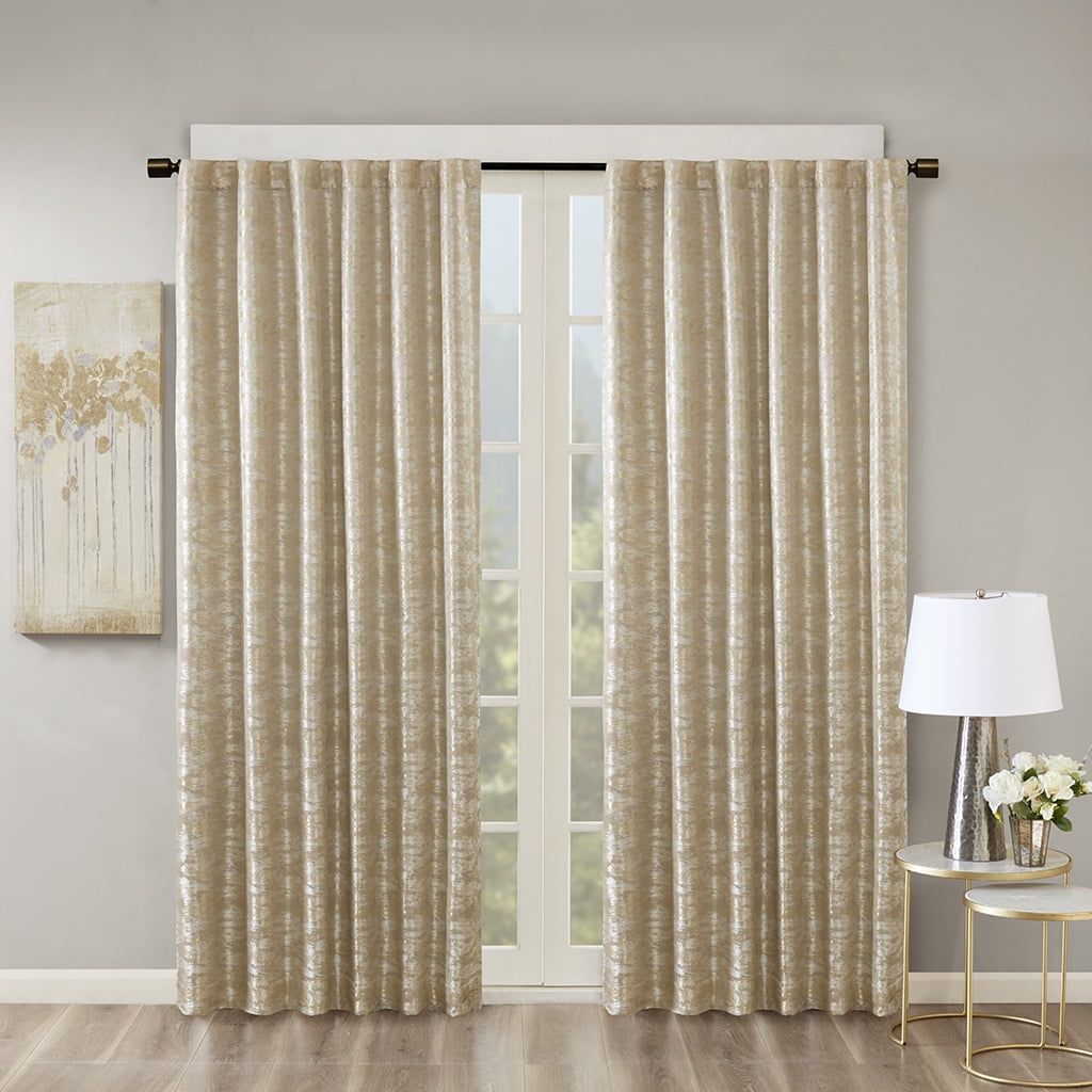 Gold Puddle Length Polyester Blackout Drape Panel