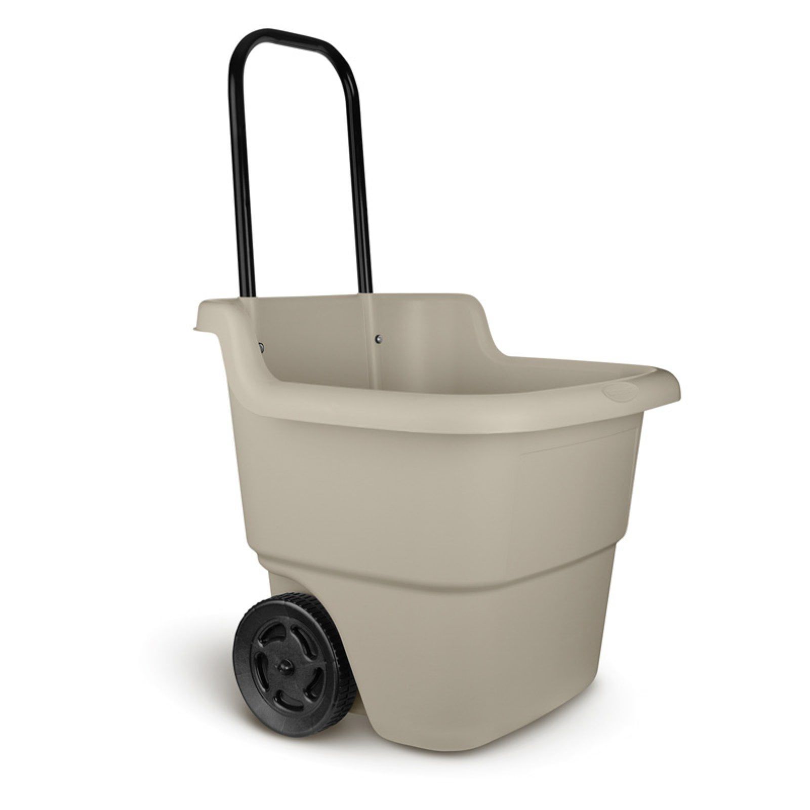 Beige Plastic 15-Gallon Two-Wheel Utility Cart