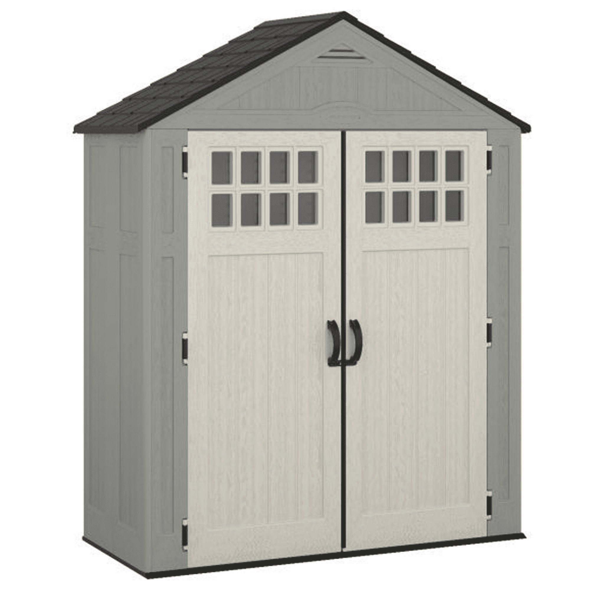 Everett 6' x 3' Beige and Gray Resin Storage Shed with Windows