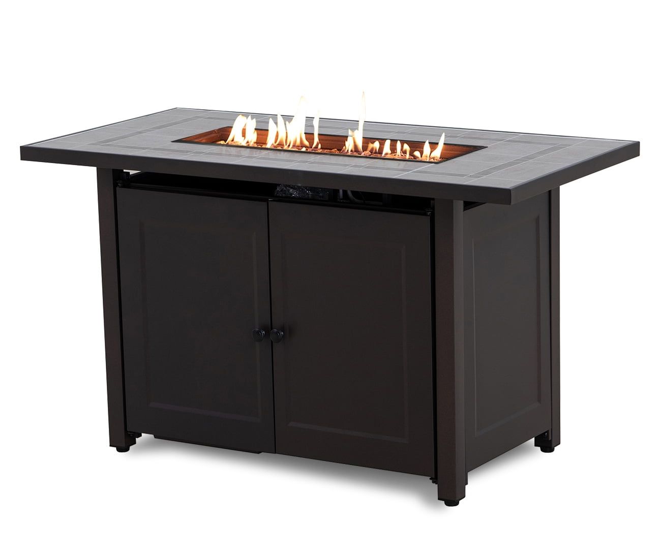 Sunjoy 44" Brown Ceramic Tile Gas Fire Pit Table