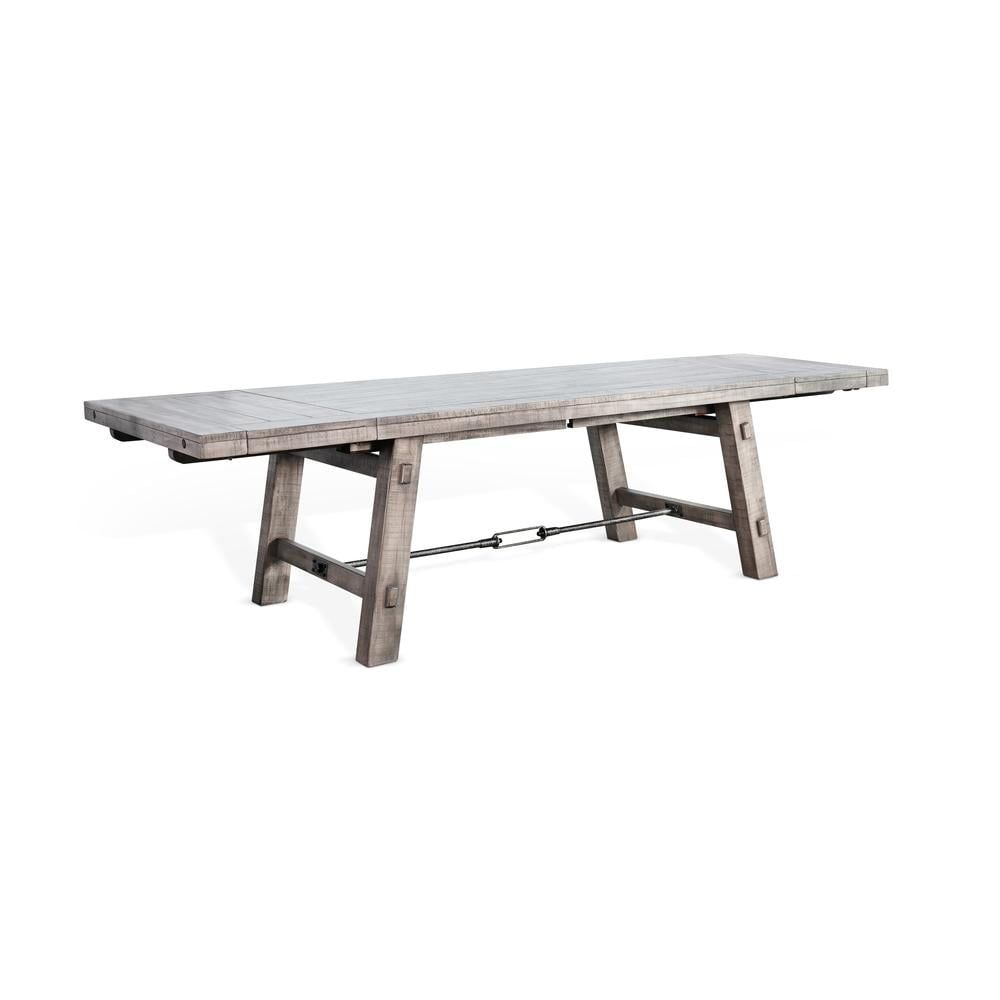 Rustic Gray Reclaimed Wood Extendable Dining Table