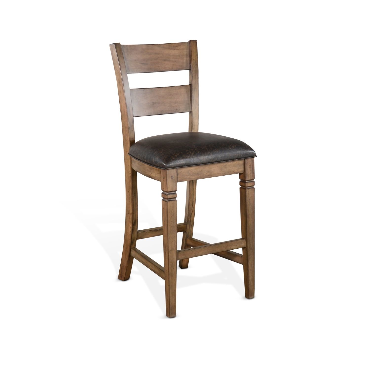 Doe Valley 30" Mahogany Ladder-Back Barstool with Cushion