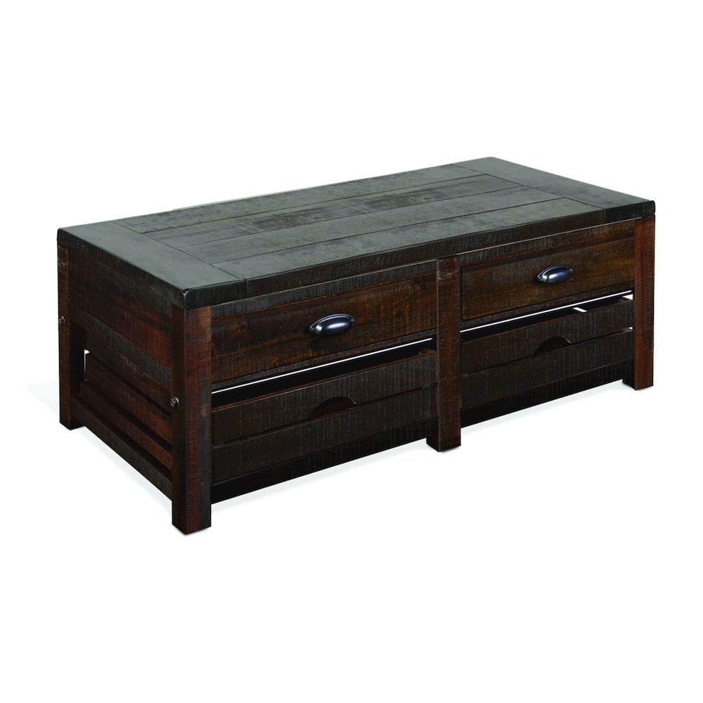 Homestead 50" Dark Brown Mahogany Coffee Table with Storage