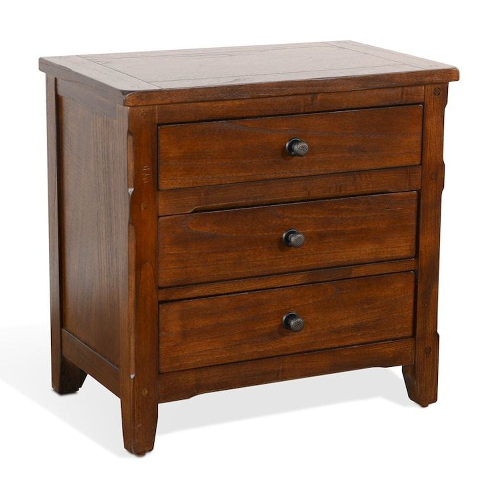 Santa Fe Dark Chocolate 3-Drawer Wood Nightstand