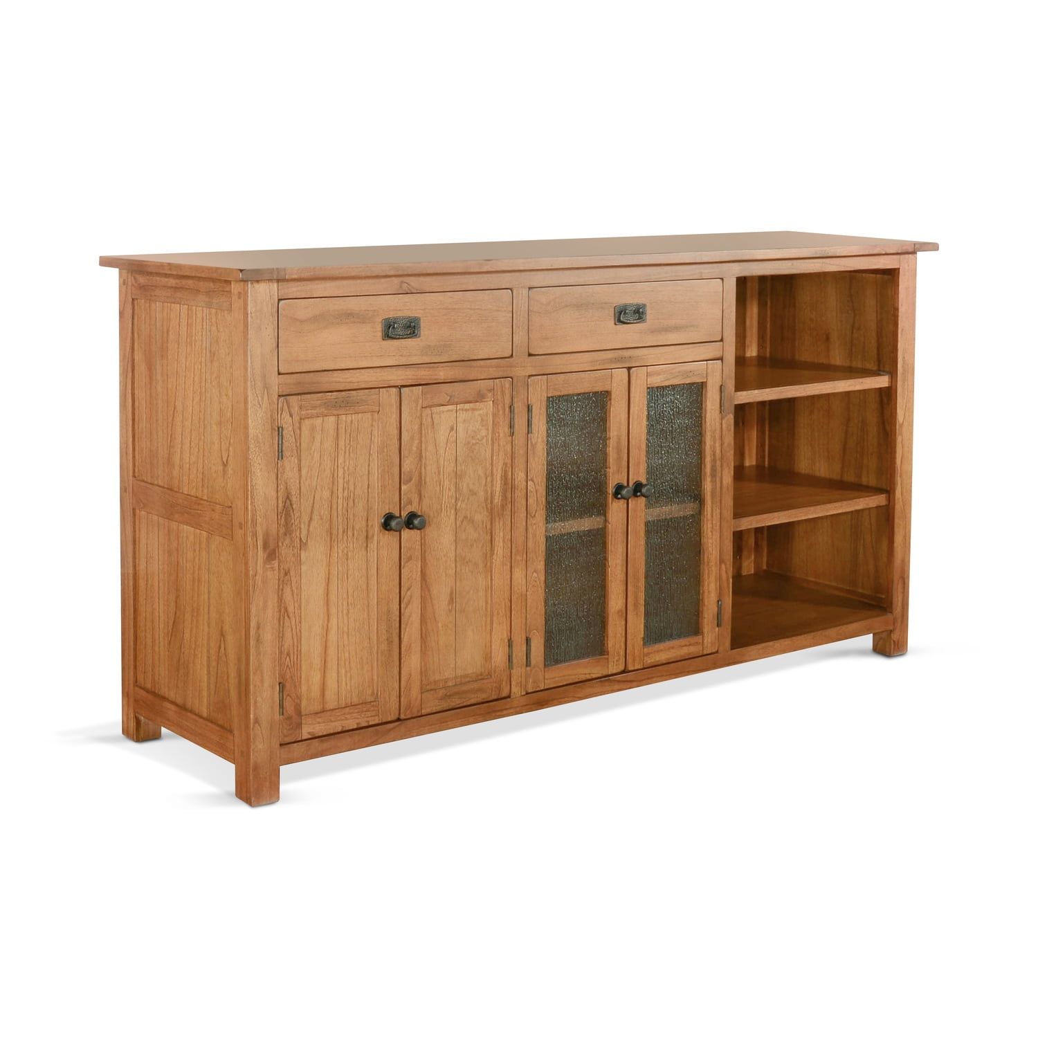 Sedona Rustic Oak 80" Traditional Buffet and Hutch