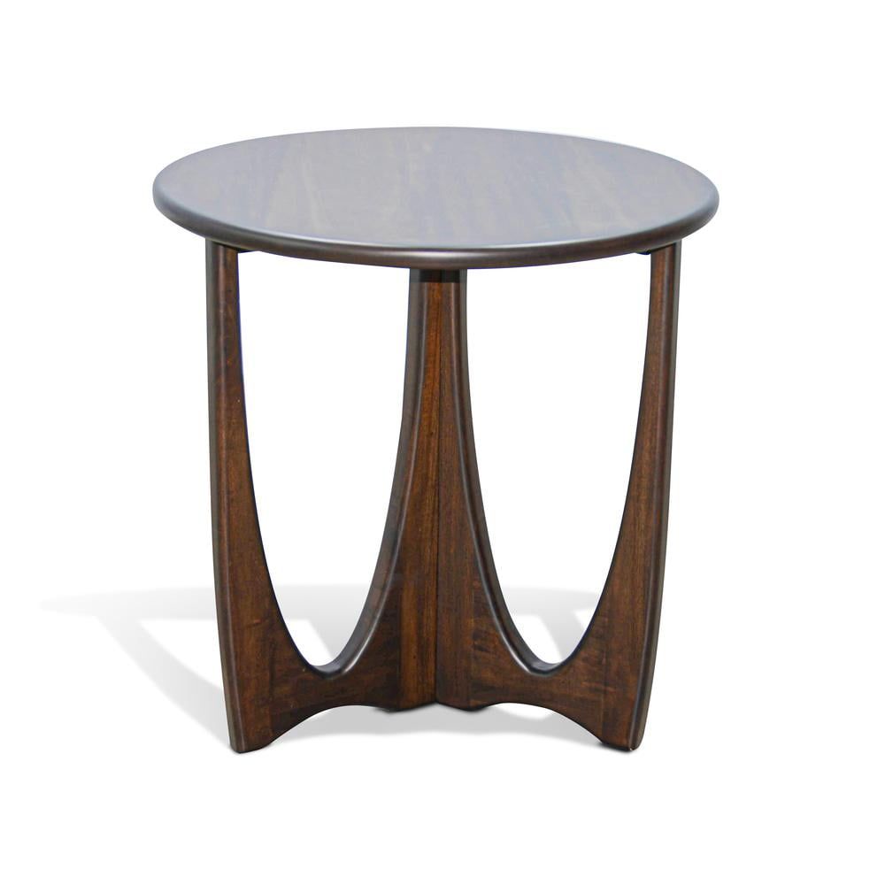 Mid-Century Modern Dark Brown Wood End Table