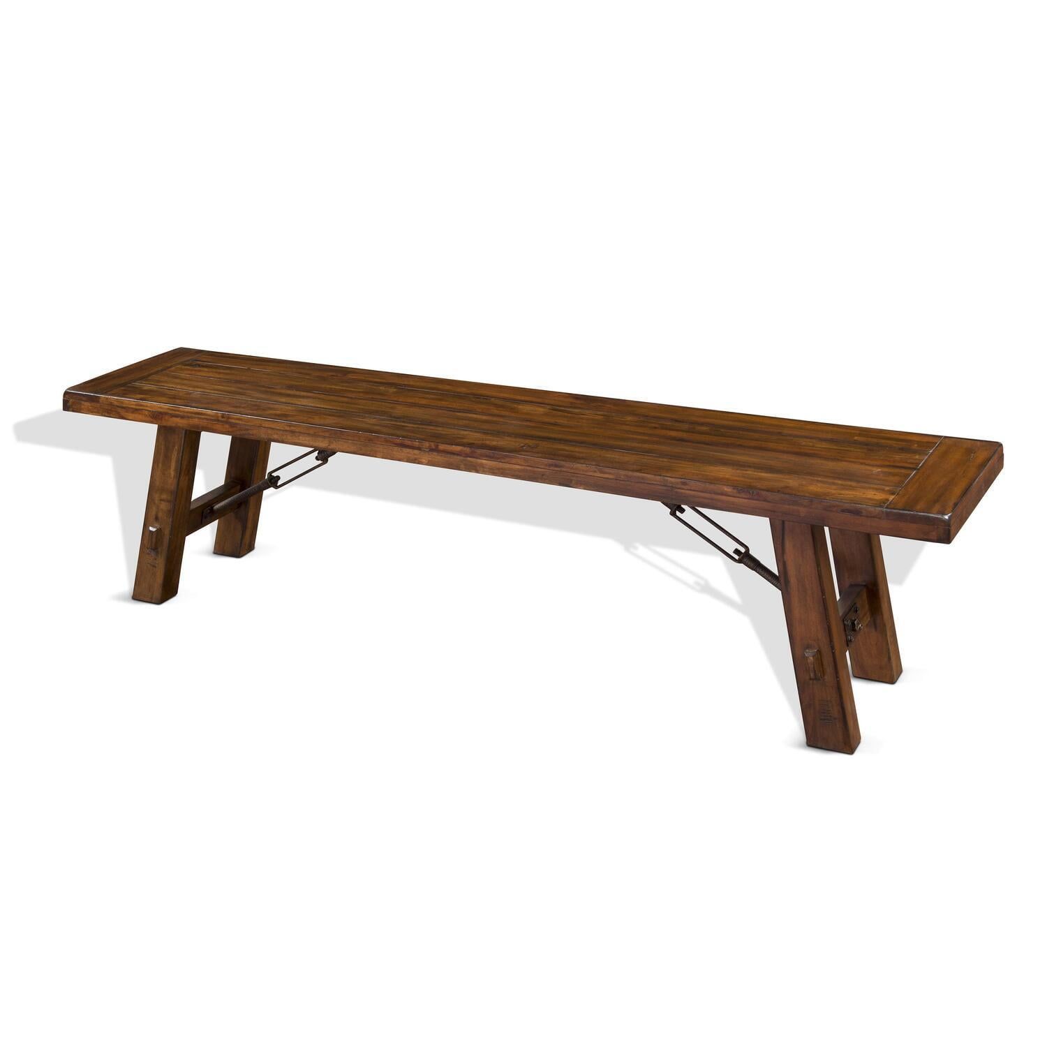 Tuscany Vintage Mahogany 72" Turnbuckle Accent Bench in Medium Brown