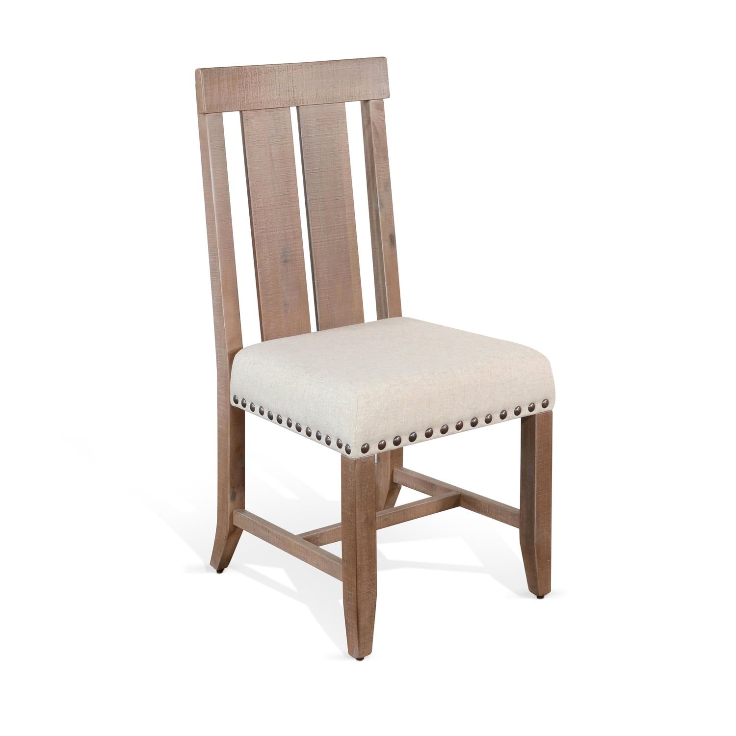 Vivian 40" Taupe Brown Upholstered Mahogany Slatback Chair