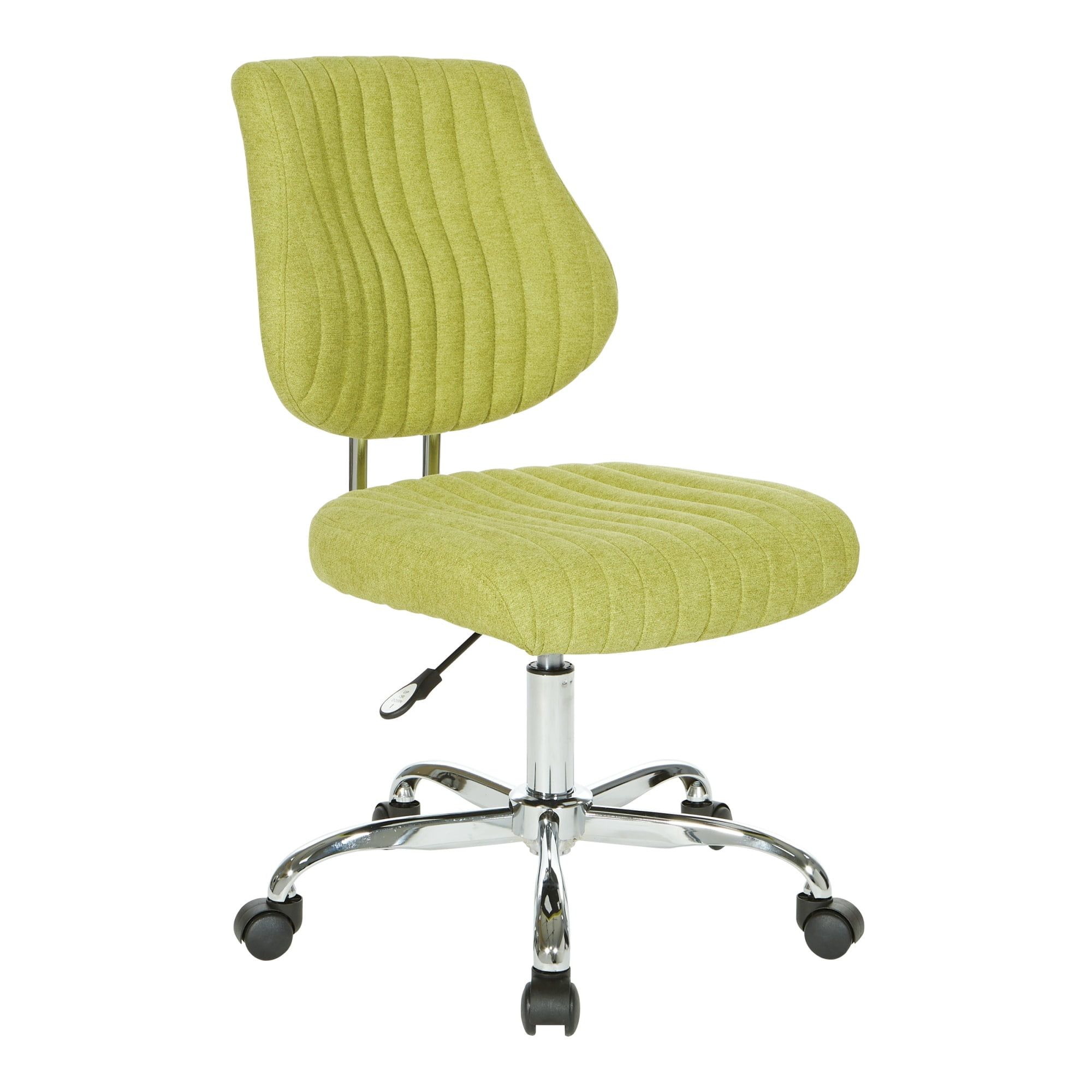 Basil Green Fabric Ergonomic Swivel Office Chair with Chrome Base