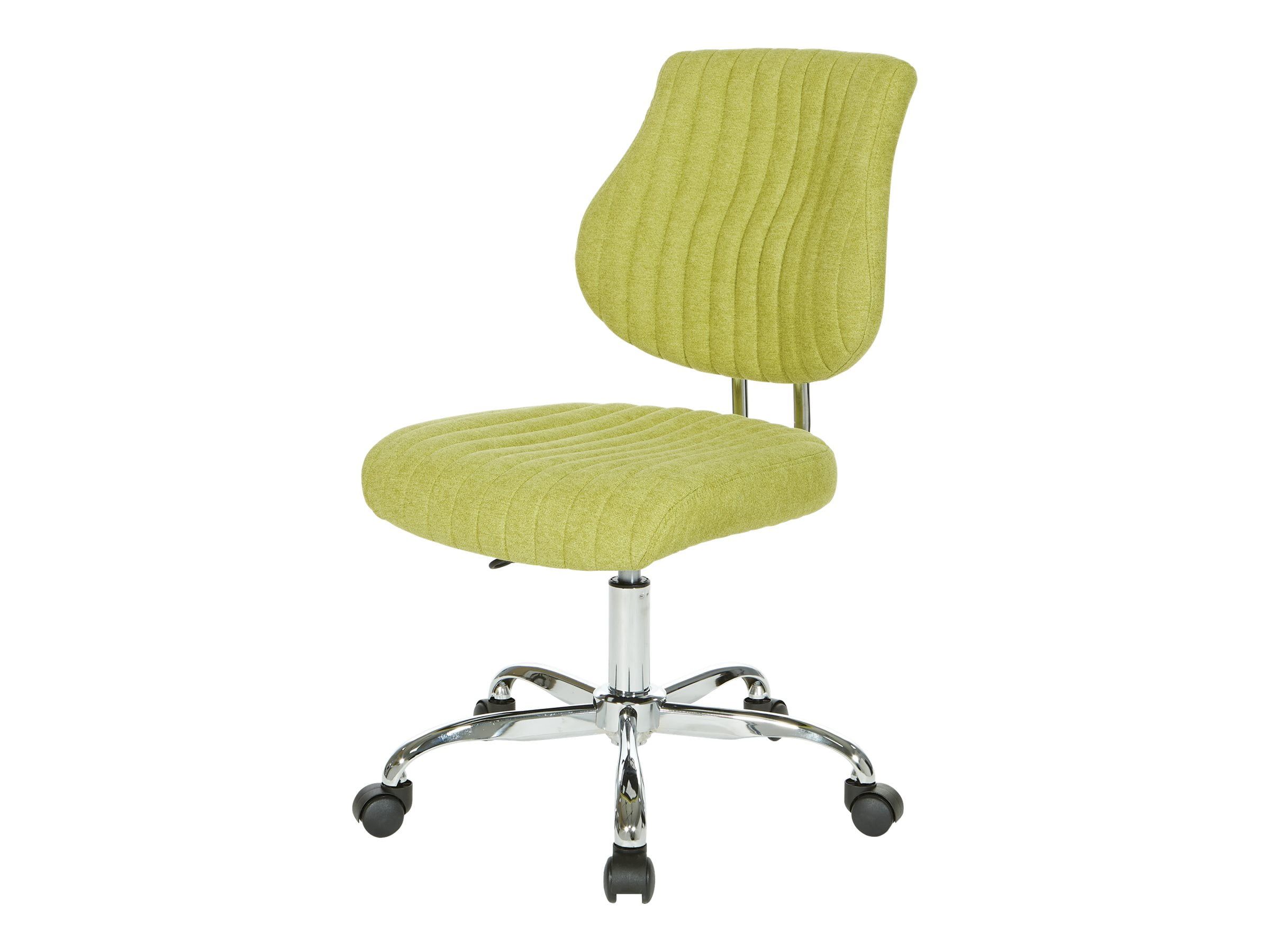 Basil Green Fabric Ergonomic Swivel Office Chair with Chrome Base