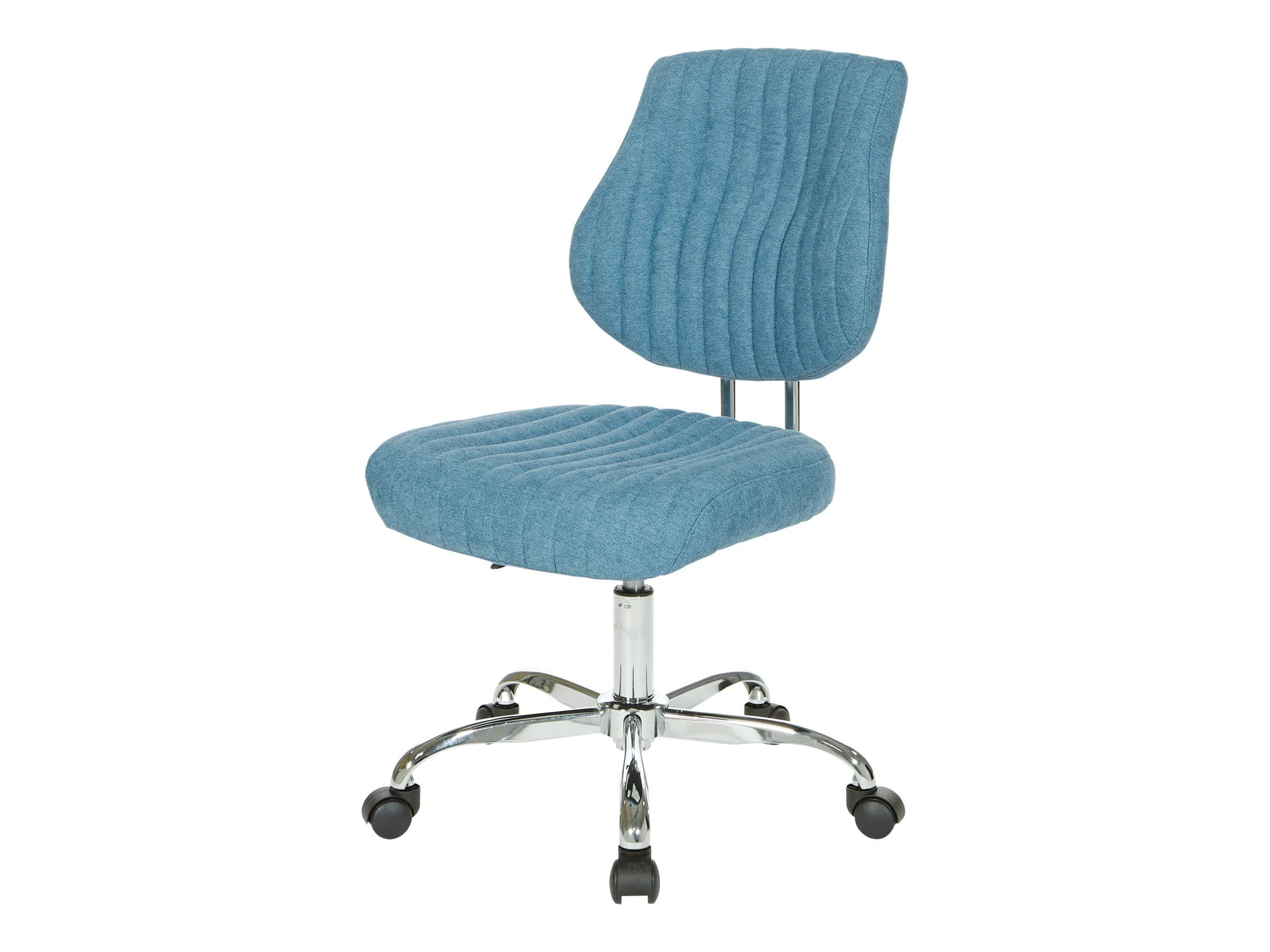 Sky Blue Mesh Fabric Armless Ergonomic Executive Swivel Chair